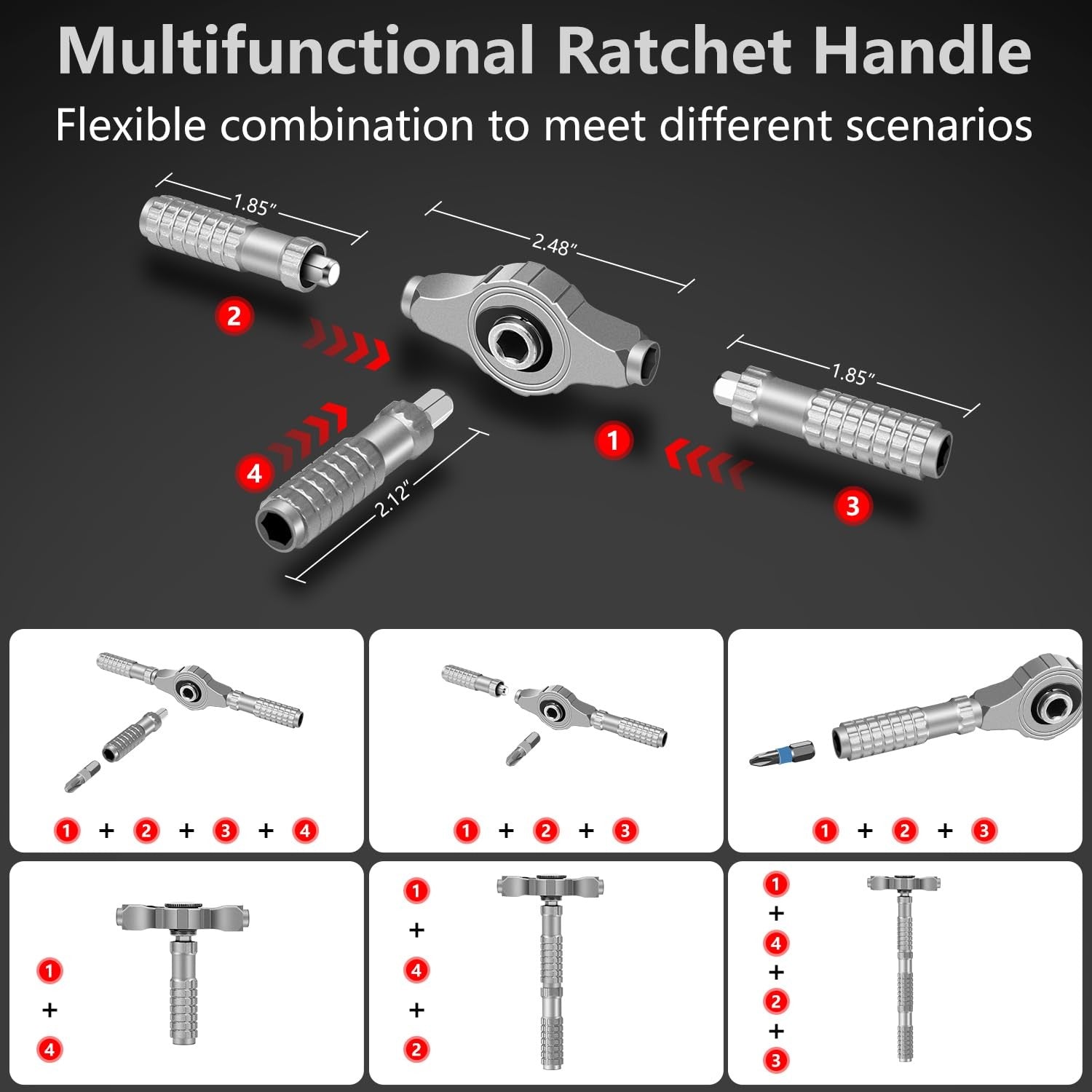 JENABOM 66-in-1 magnetic screwdriver set with multiple bits and ratchet handle, displayed with organized screwdriver and bits.