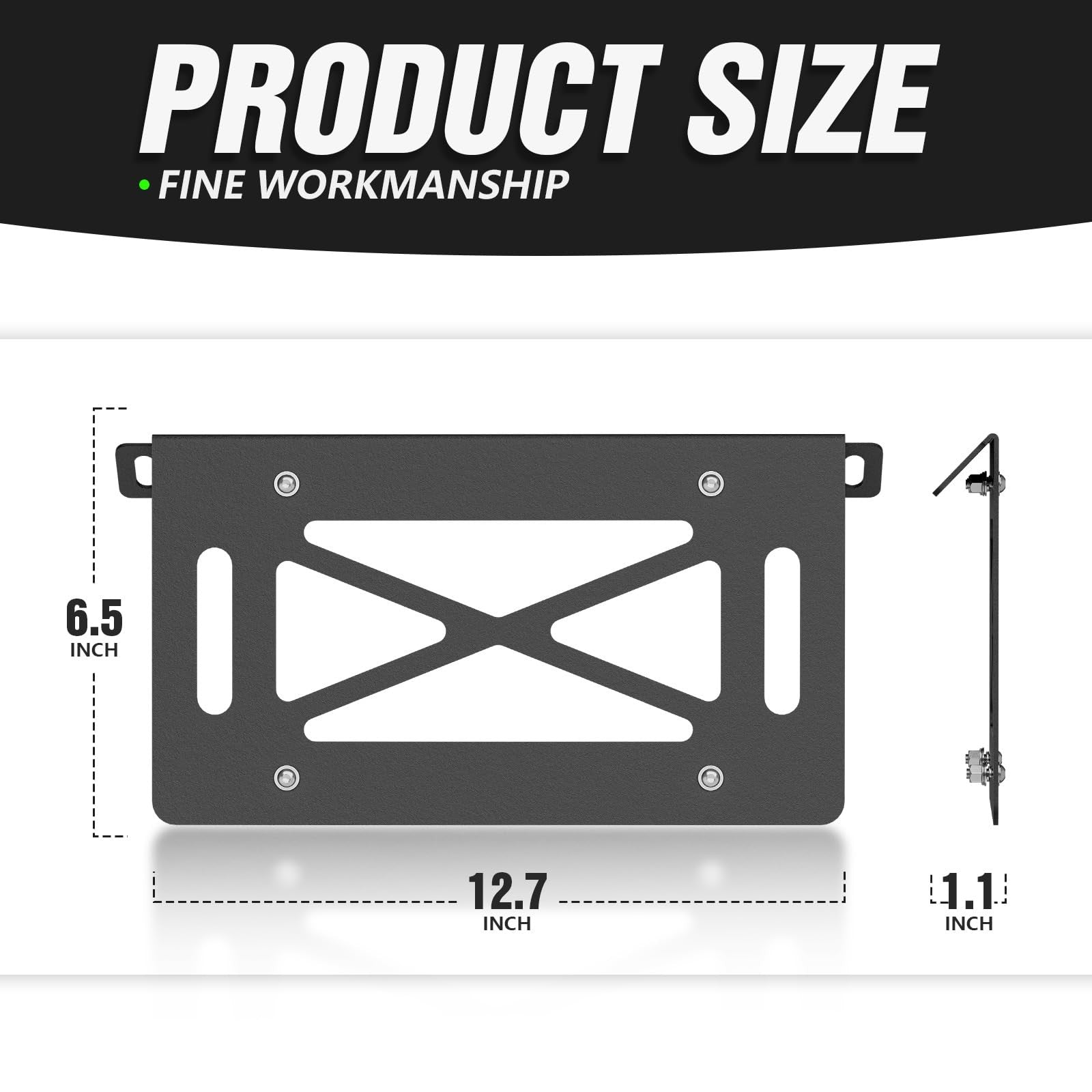 YZONA front license plate frame for 2021-2026 Ford models, sturdy metal design mounted on a vehicle front bumper