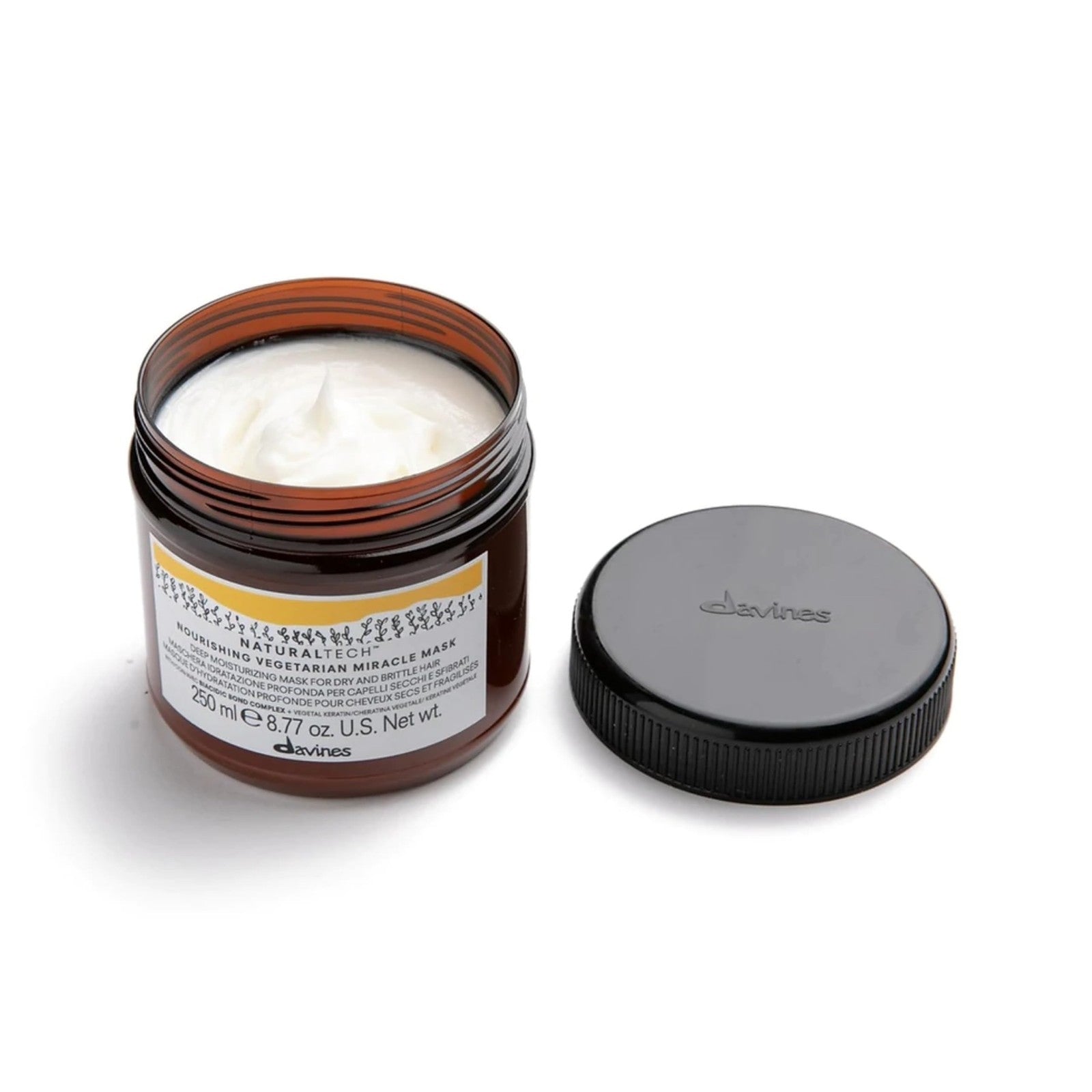 Davines Naturaltech Nourishing Vegetarian Miracle Mask for deep moisturizing hair treatment, shown in the image.