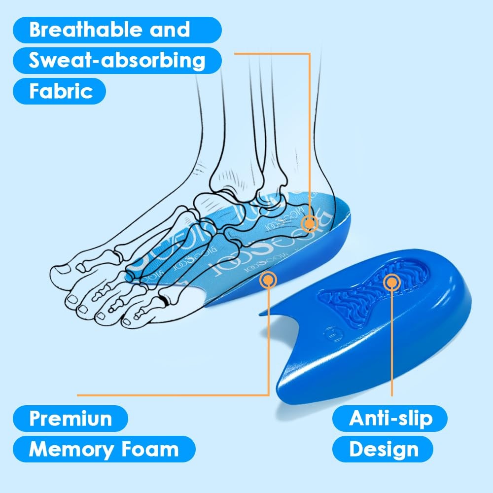 Kids' lightweight heel cups by BIGGCOOL, shock-absorbing foam inserts designed for comfortable heel support and cushioning.