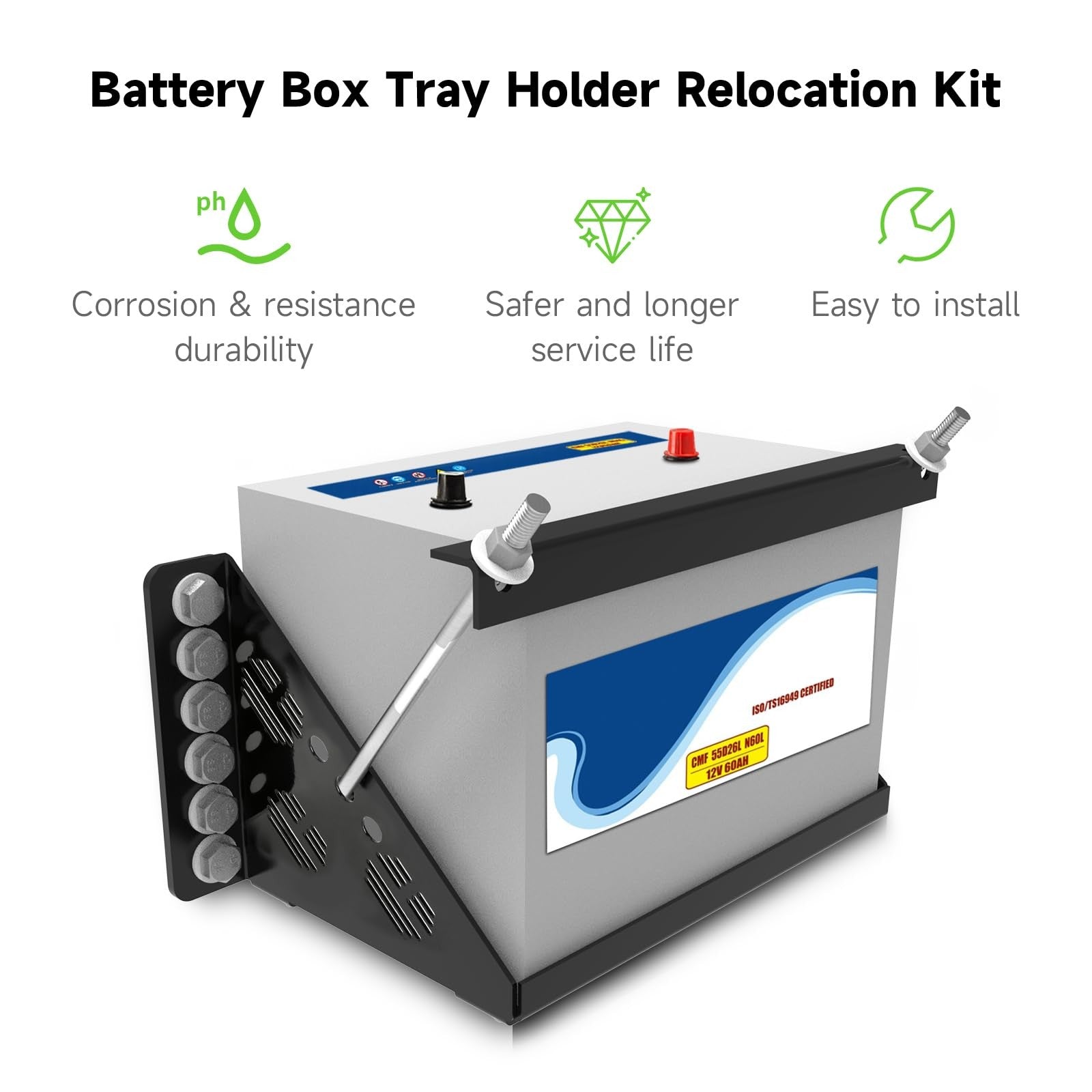 XIKOBY universal battery mounting tray with bracket for secure installation of batteries in electronic devices