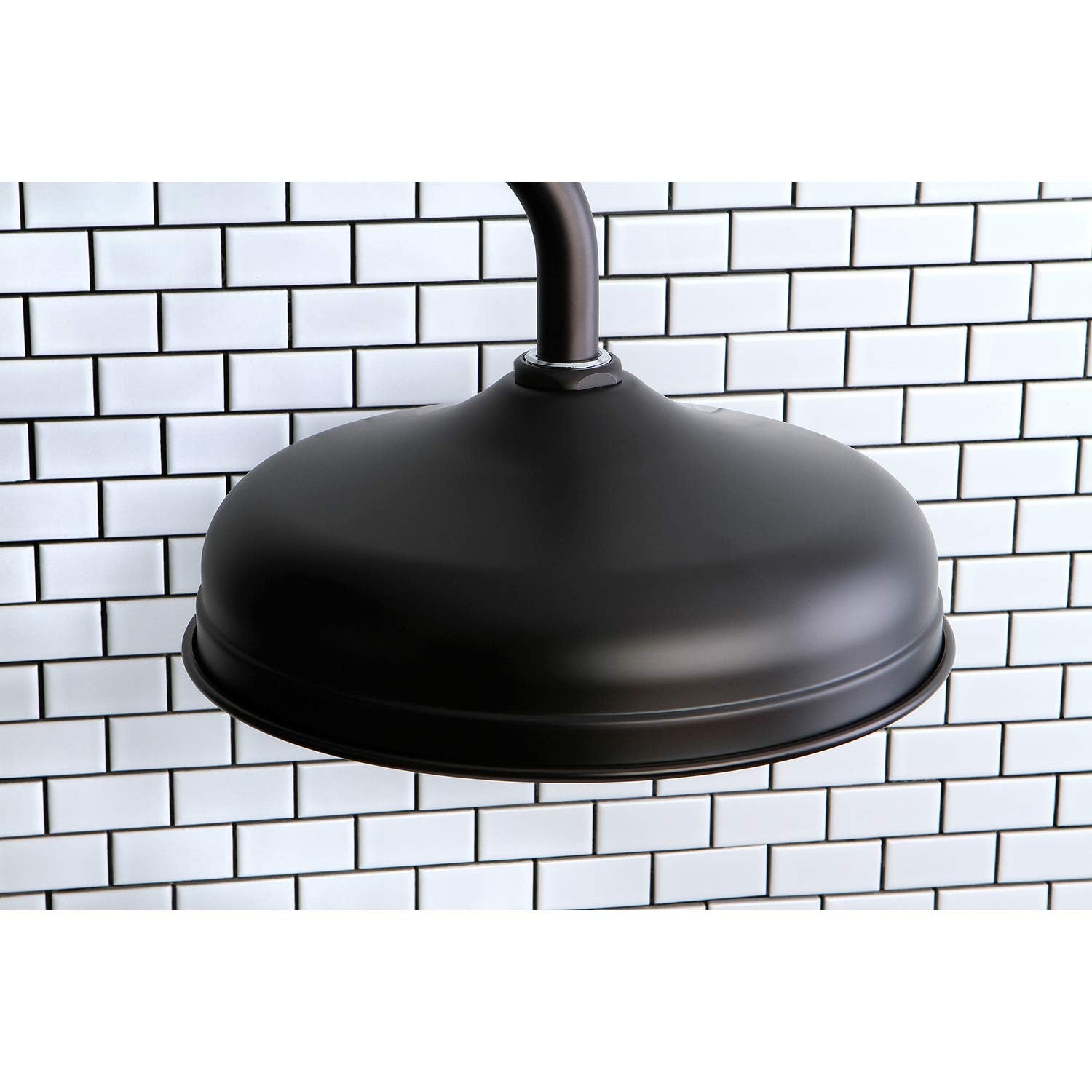 Kingston Brass Victorian raindrop shower head, 10-inch size in oil rubbed bronze finish with intricate Victorian design.