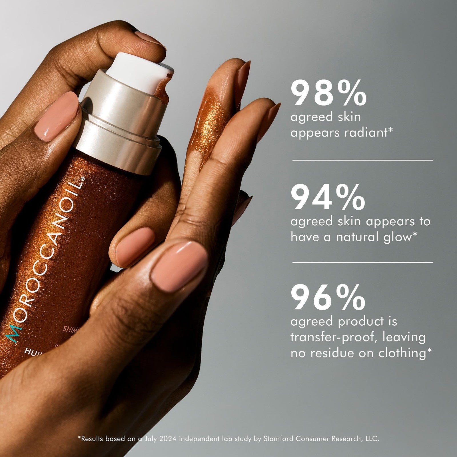 Moroccanoil Shimmering Body Oil in a 1.7 fl oz bottle, featuring a sleek design and shimmering liquid for skin glow.