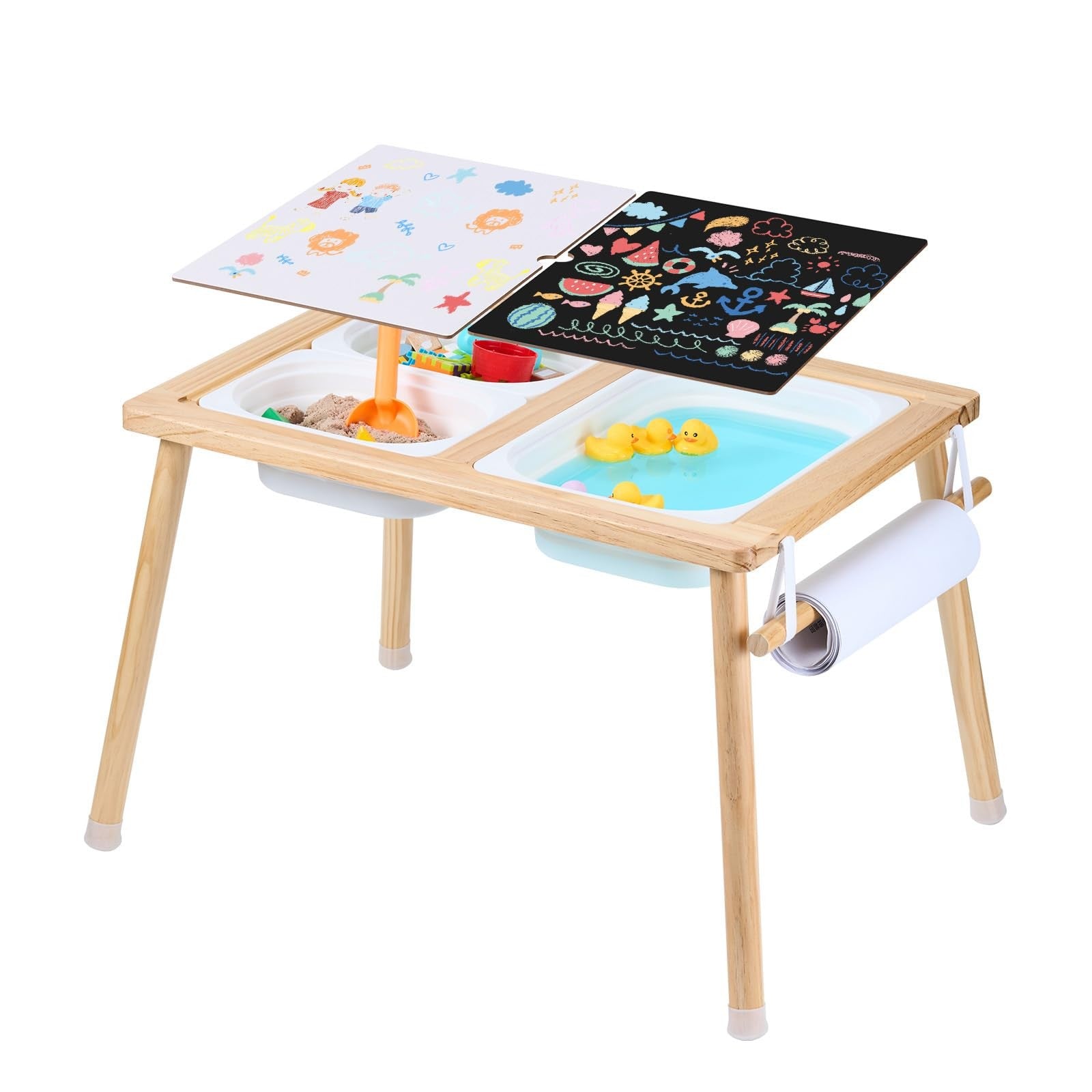 VEVOR sensory table for kids, toddler activity desk with multiple compartments, ideal for sensory play and early childhood development.