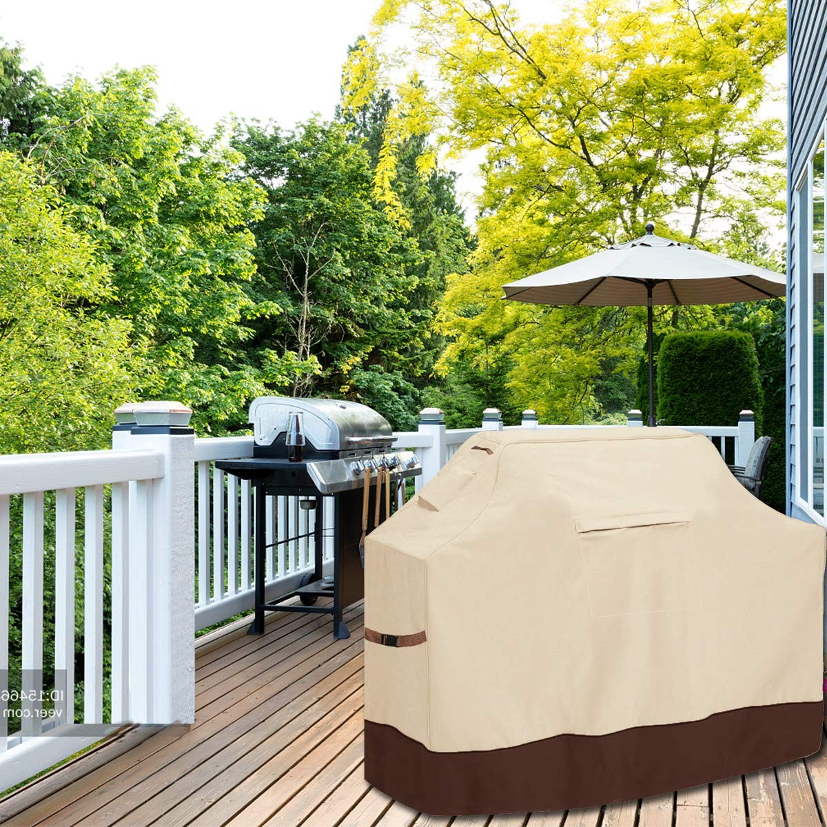 Heavy-duty 72-inch waterproof BBQ cover with UV and rip-resistant fabric, designed to protect outdoor grills from dust and weather.