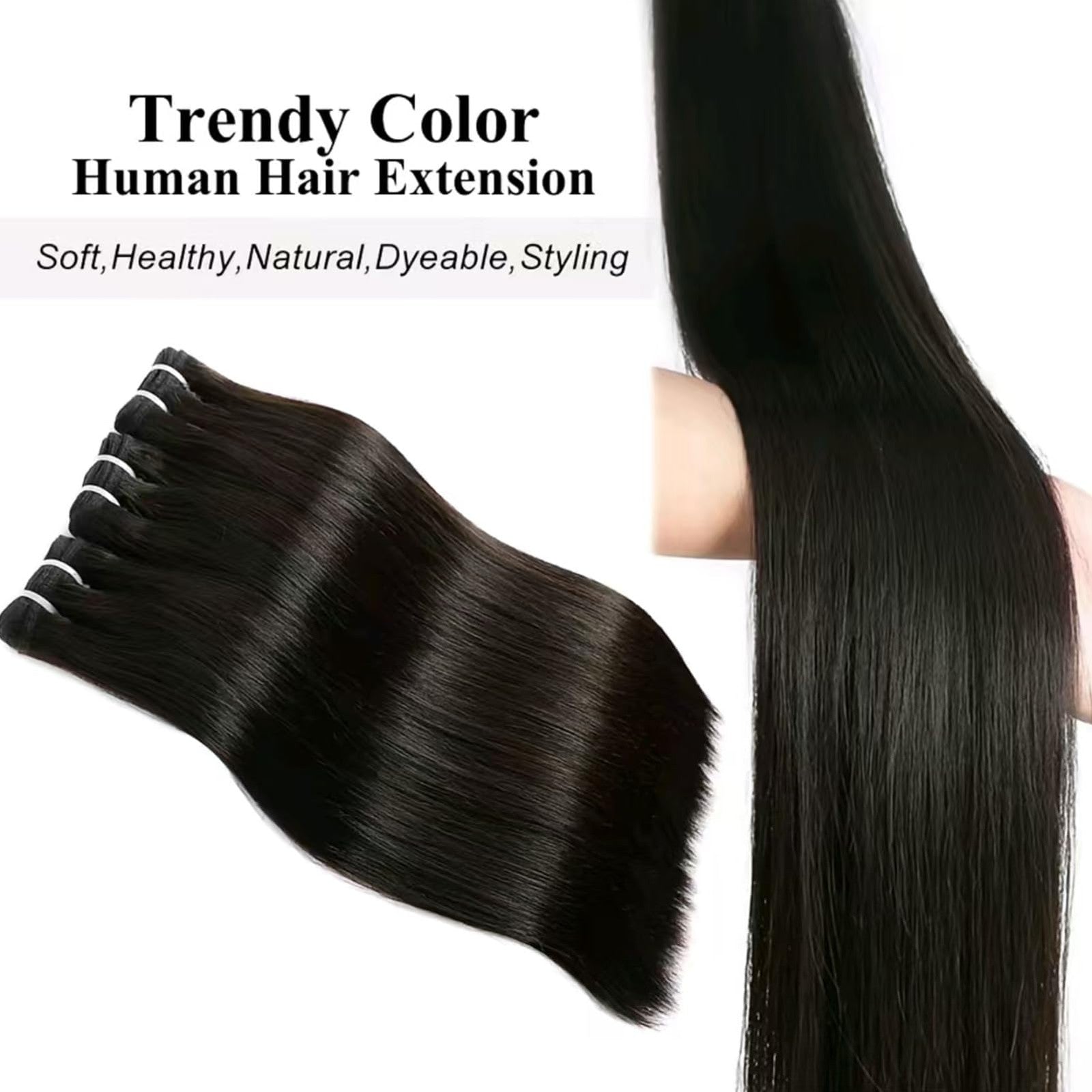 Yucca 100g bundle of straight virgin Indian human hair, 20 inches, high-quality 16A Indian hair bundle from Yuccy.