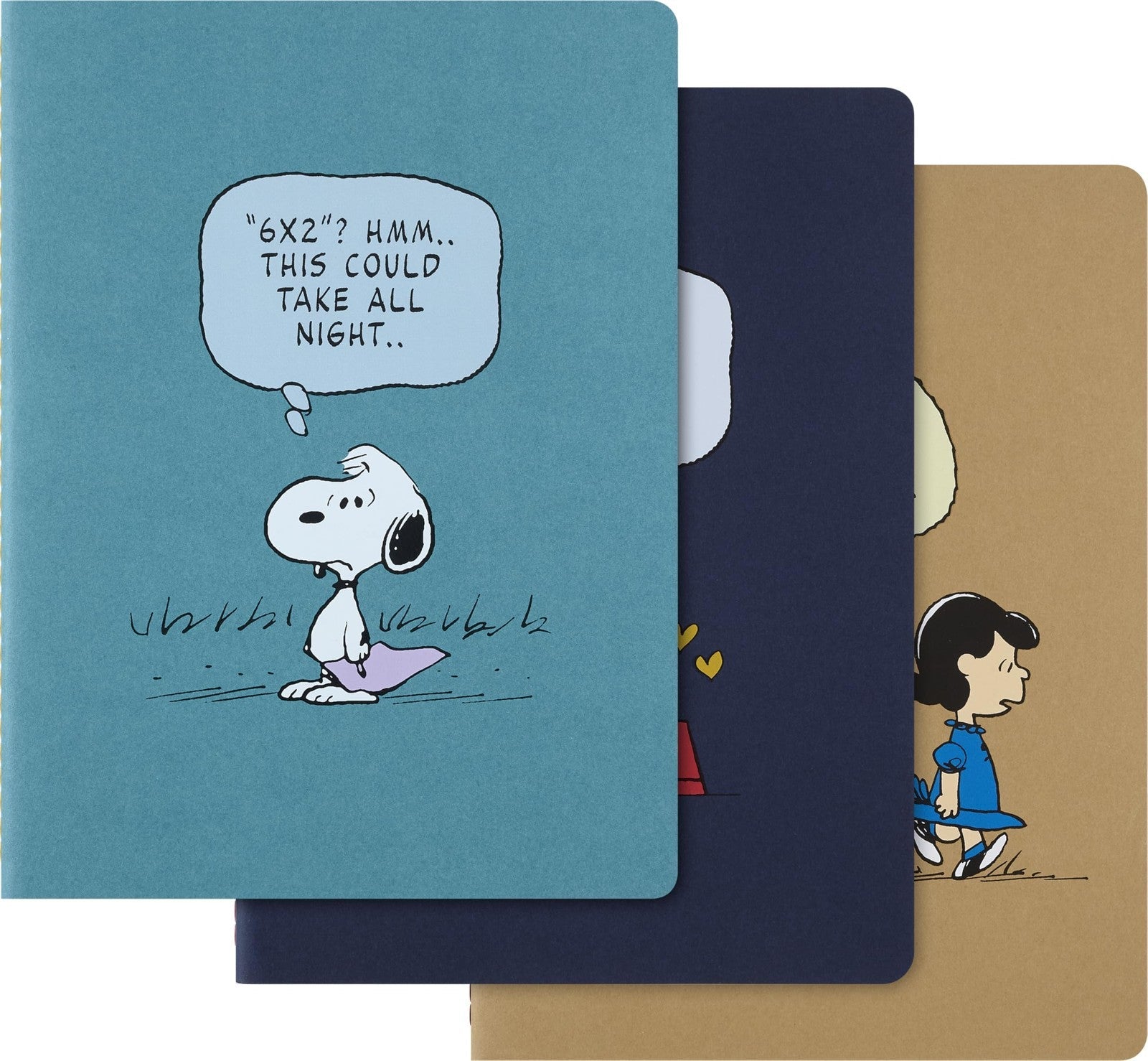 Moleskine Limited Edition Peanuts set of three XL ruled cahier journals with soft covers and vintage Peanuts illustrations