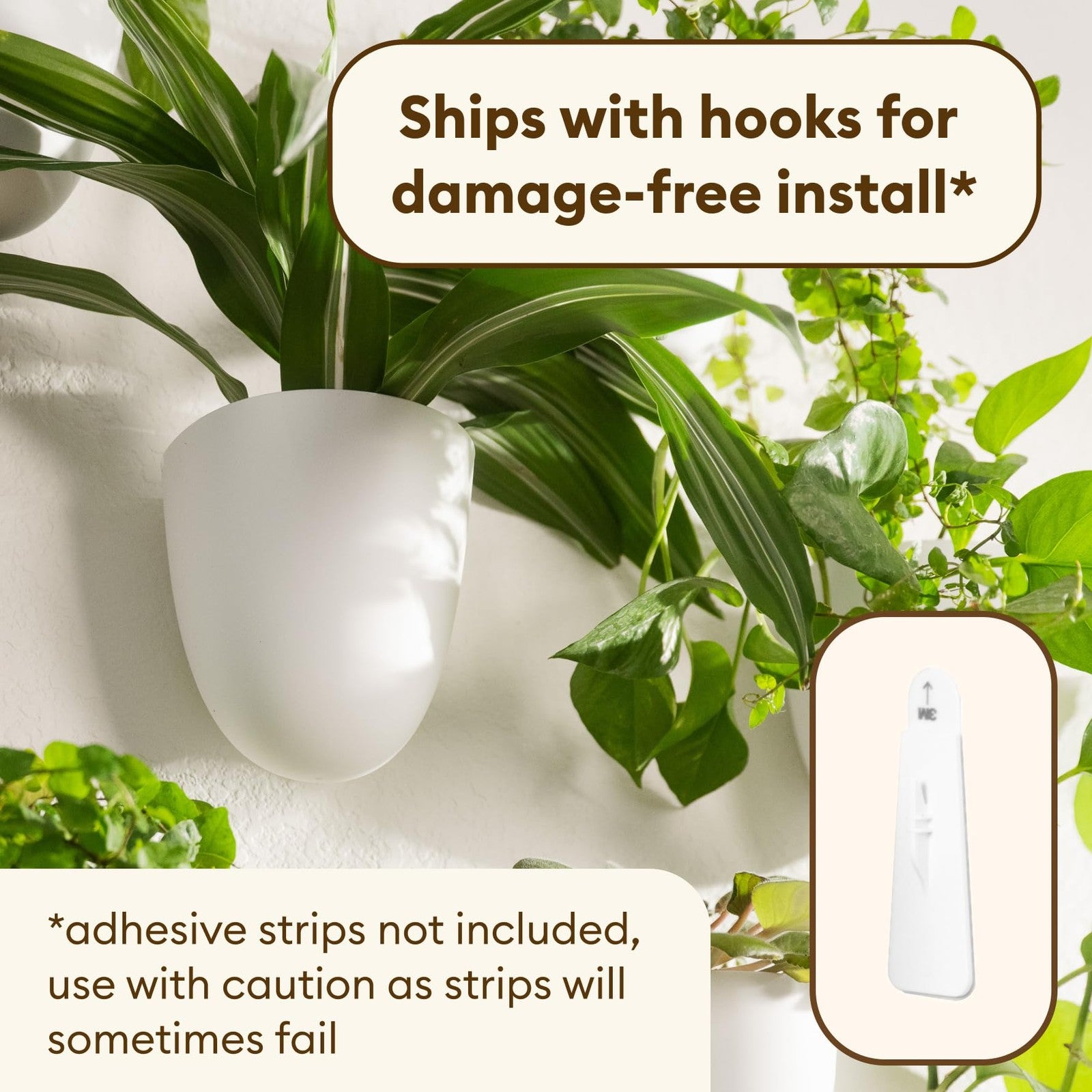 Make Good PlantPod Classic self-watering wall planter with white indoor plant containers mounted vertically on a wall.