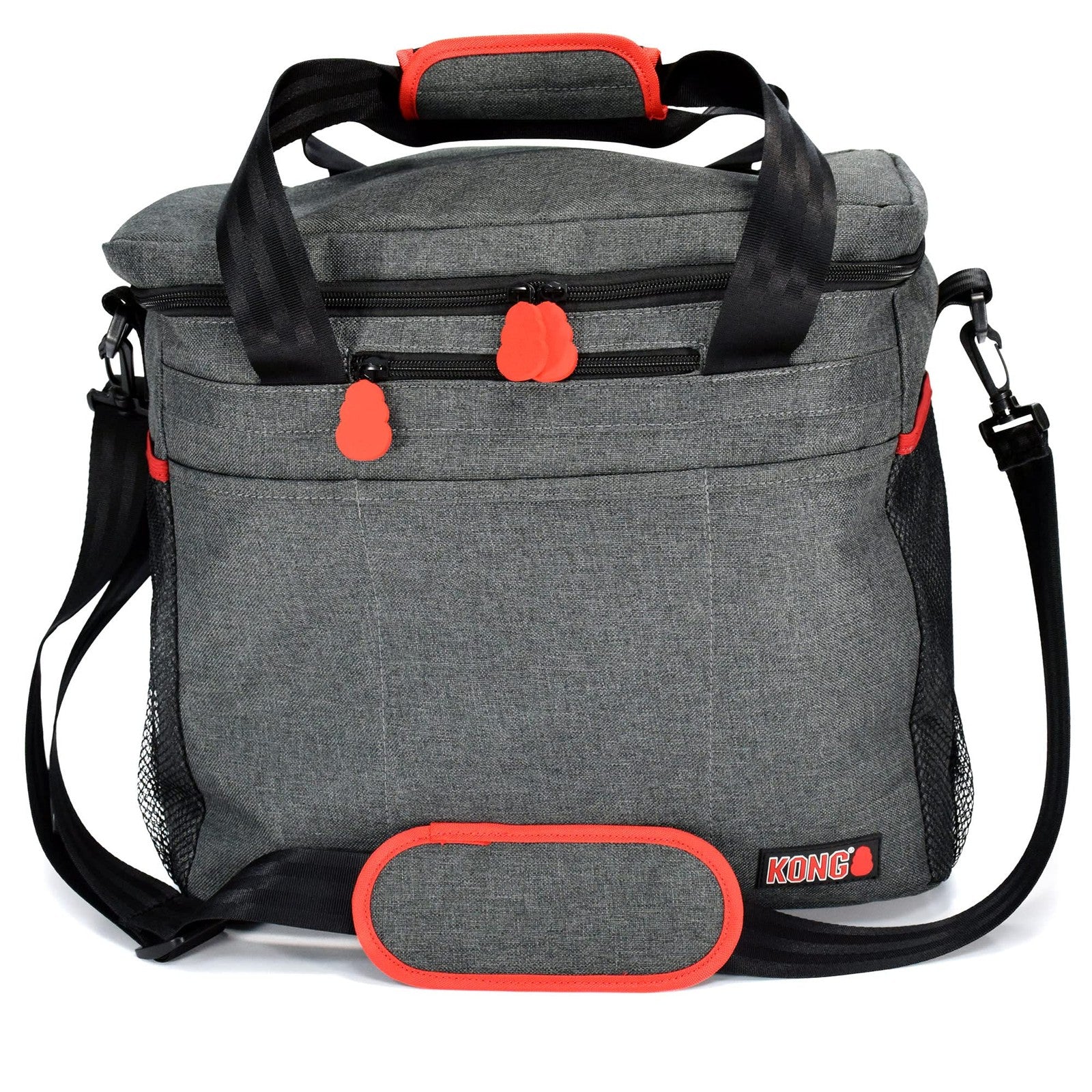 KONG 5-piece pet travel bag set with washable tote, food storage containers, and collapsible bowls for pet on-the-go.