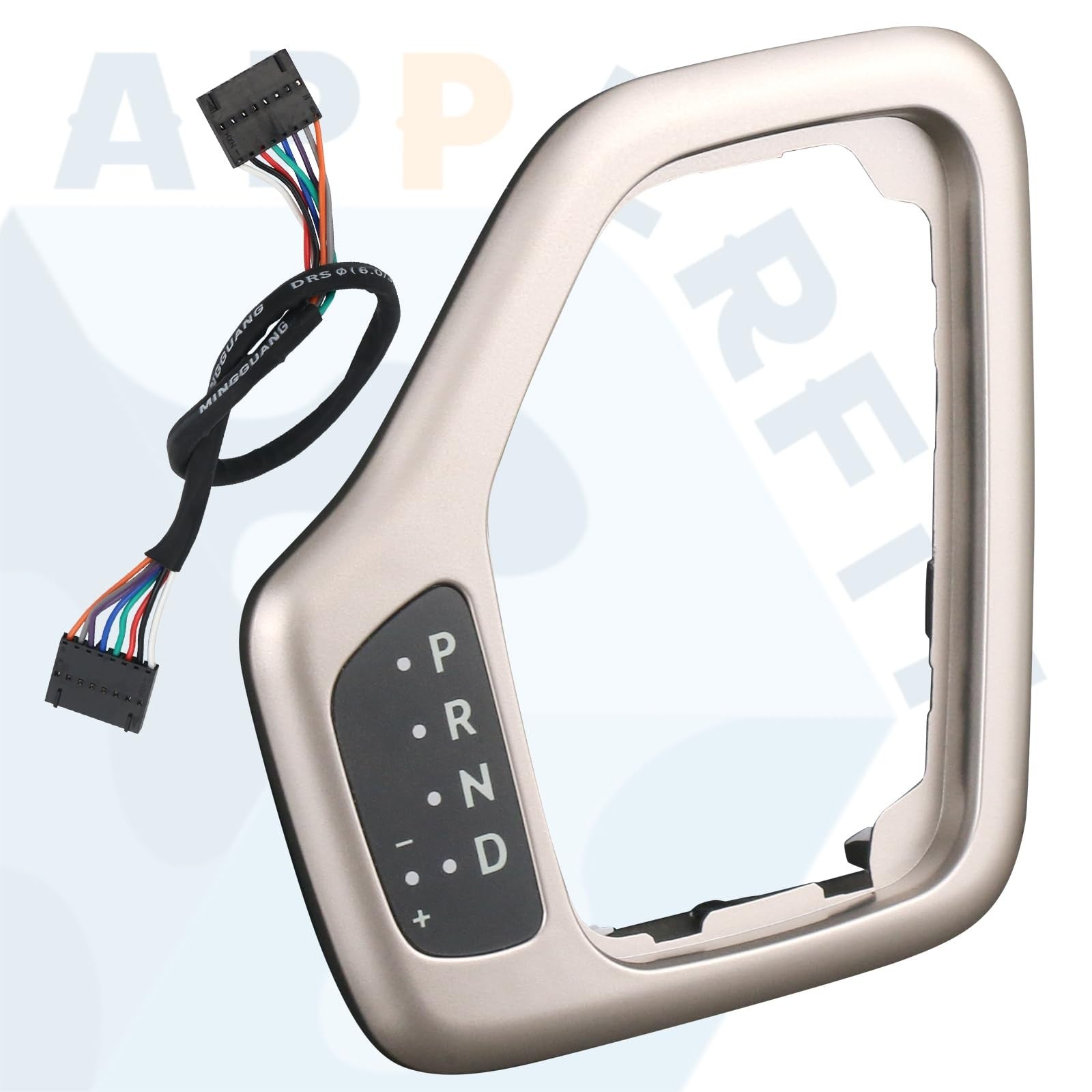 Transmission shifter bezel with wire harness for Chrysler 5YD27LS5AA, tan color, compatible with various models, by APPERFiT.