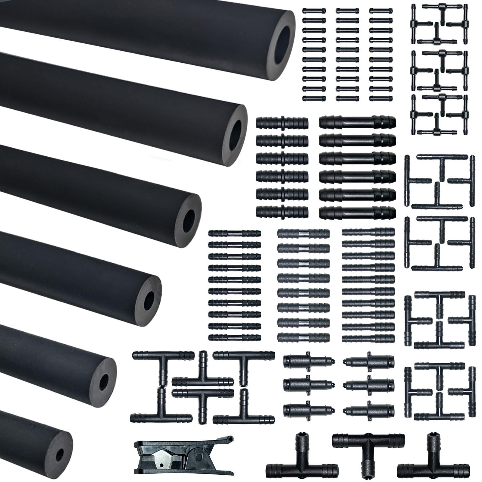 Unicaravan 10ft silicone vacuum hose kit with six sizes, 113 connectors, and cutter for caravan and RV vacuum systems.
