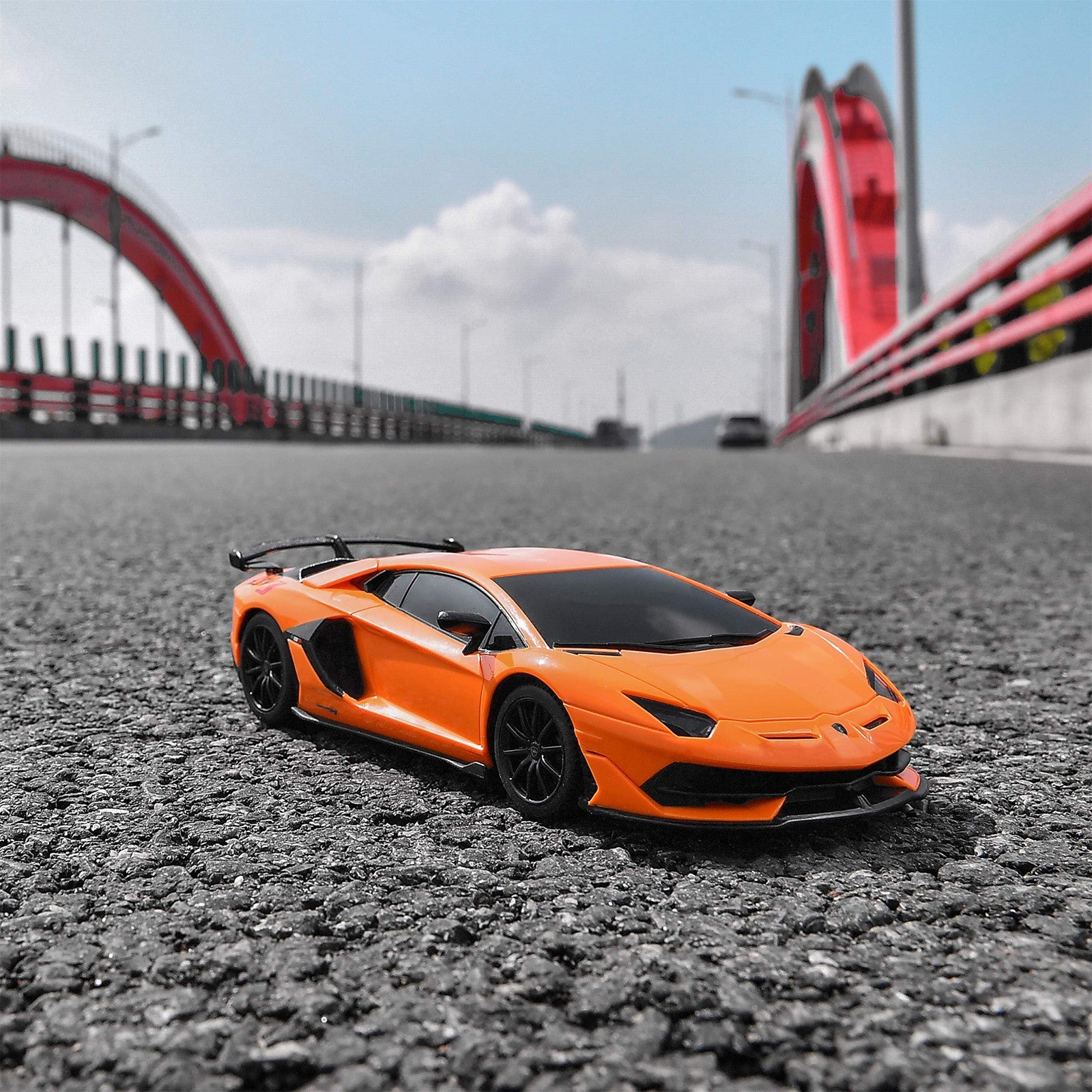 BEZGAR licensed RC 124 Lamborghini toy car for kids, detailed remote control Lamborghini model in vibrant colors.