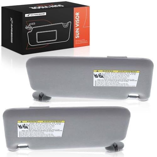 A-Premium driver and passenger sun visors for Toyota Camry 2007-2008, showing black plastic and fabric surfaces.