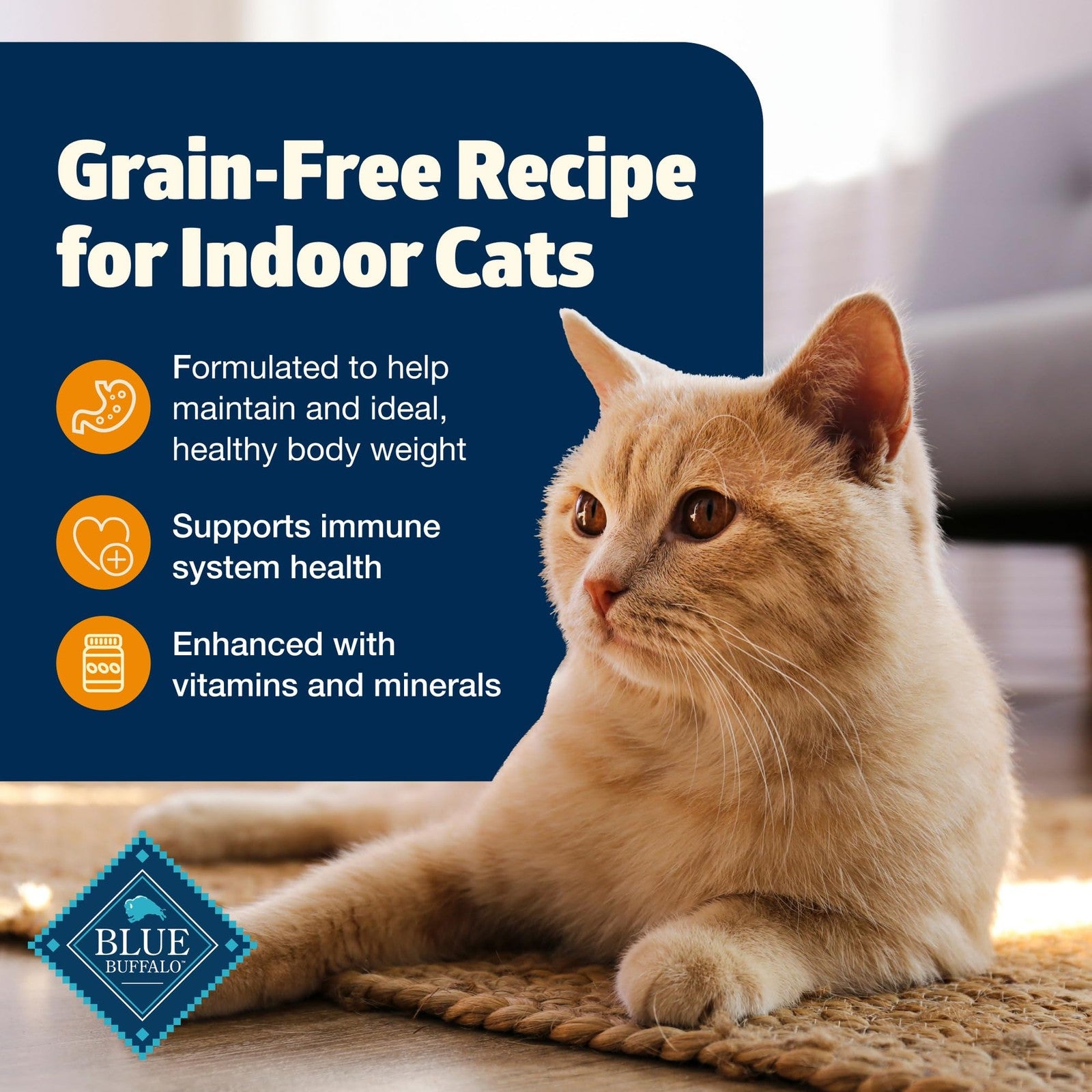 Blue Buffalo Freedom grain-free adult cat food bag, weight control formula with high-quality ingredients and complete nutrition for cats.