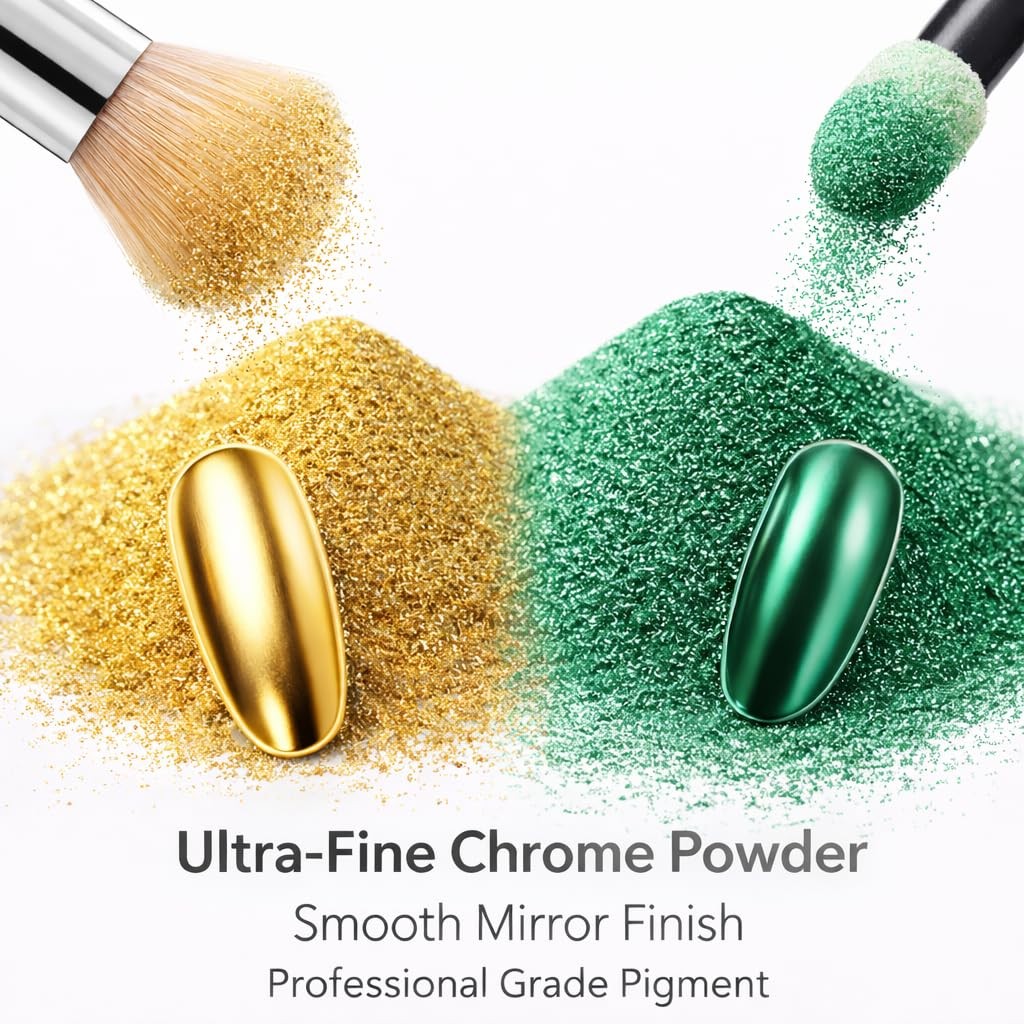 BALTIC DAY Chrome Mica Powder for Resin in 30 ultra-mirror metallic pigment, showcasing shiny, reflective surface in a resin craft image.