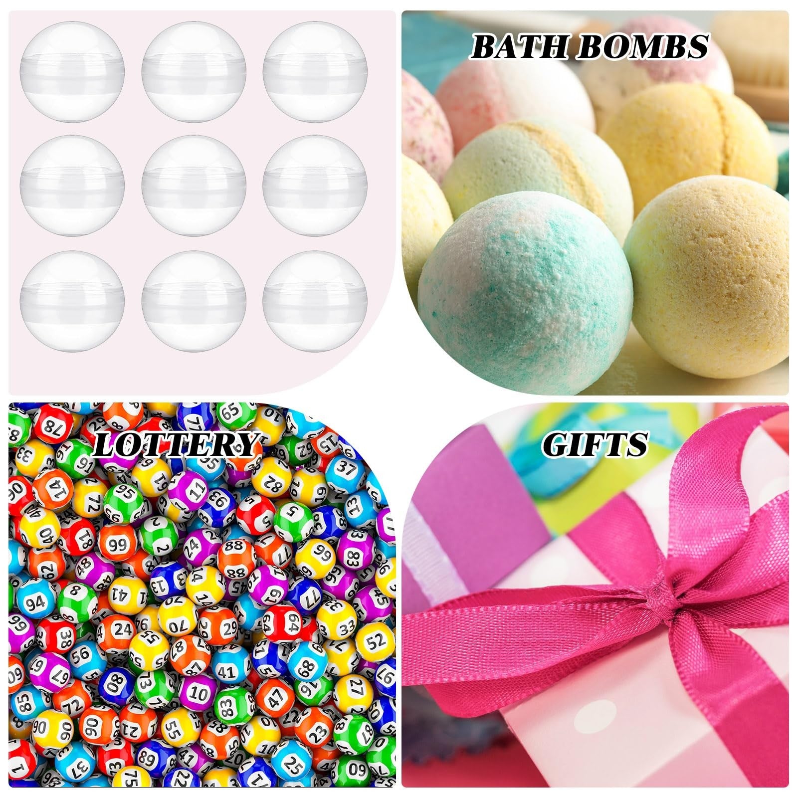 Sosation 150-pack of 1.77-inch round plastic gumball vending machine capsules, empty and suitable for candy or toy storage