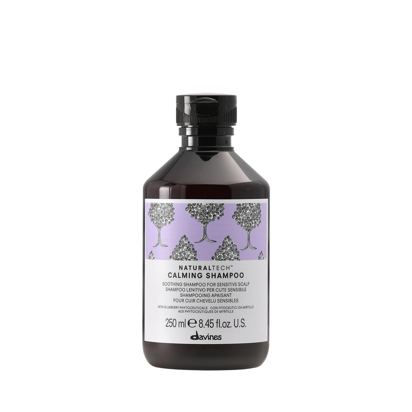 Davines Naturaltech CALMING Shampoo bottle with gentle cleansing formula for relieving itchy, sensitive scalp.