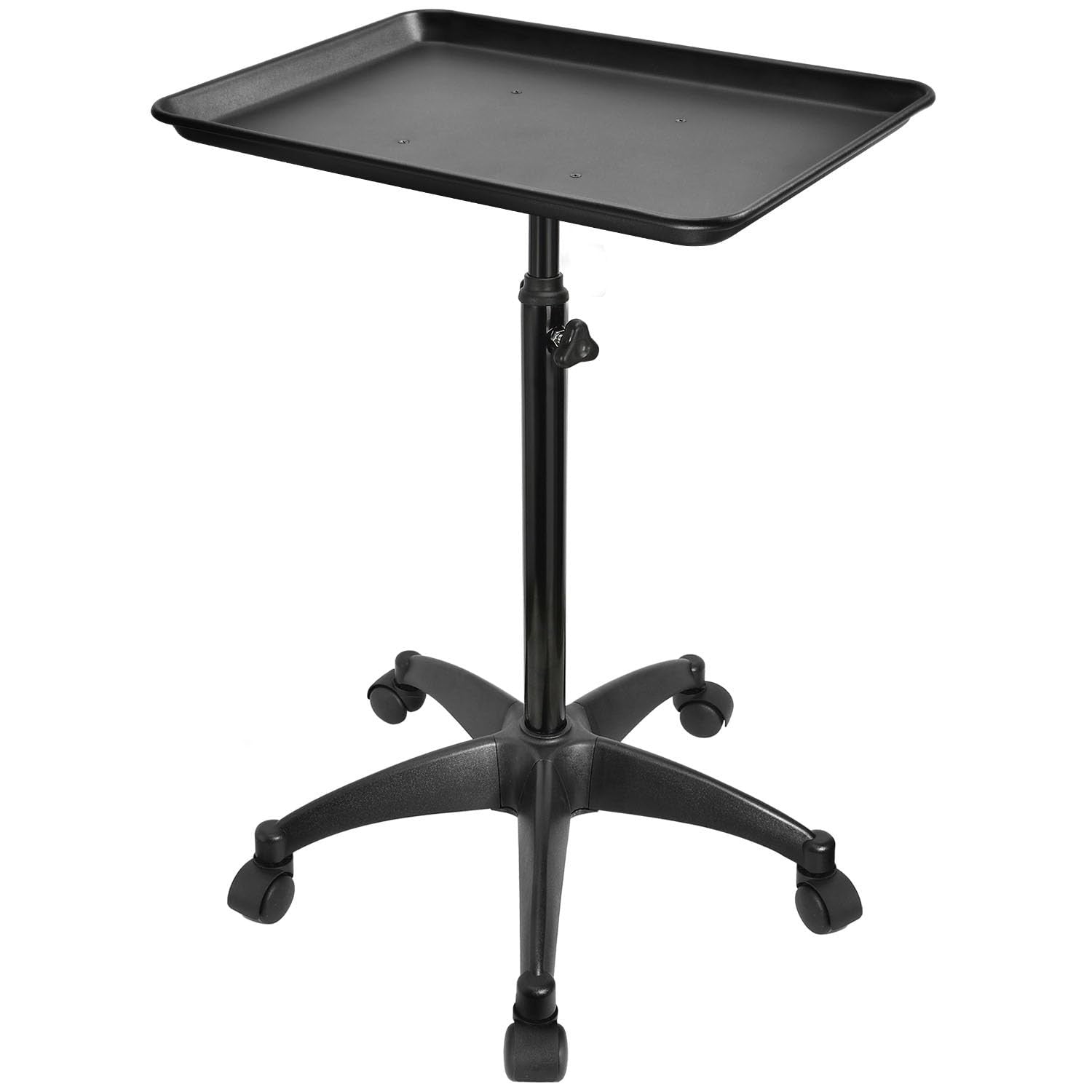 JOSTZHXIN salon rolling tray made of premium aluminum with adjustable height for tattooing and salon use.