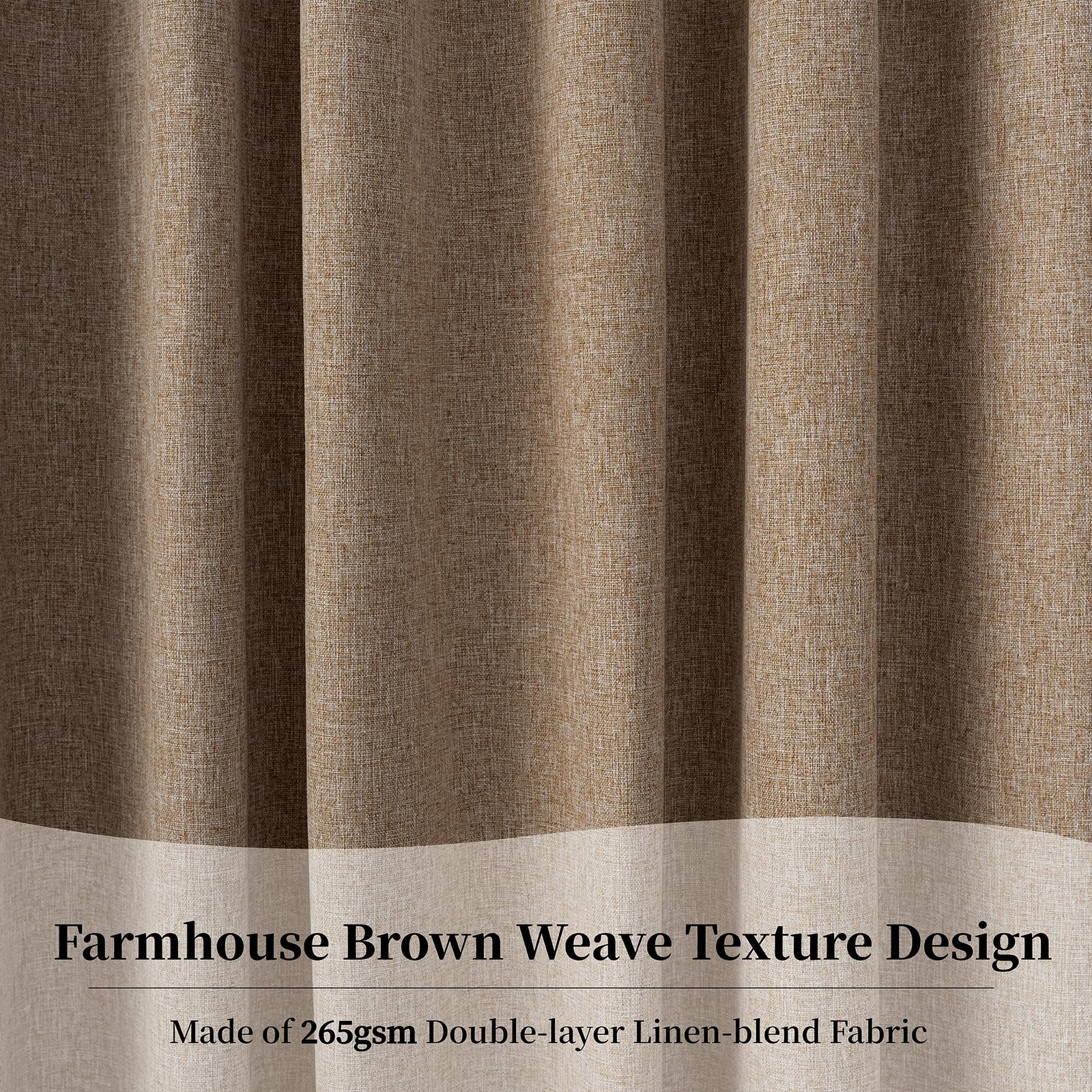 KangBang Biscuit Extra Wide Blackout Curtains for Sliding Patio Door, 2 panels in black fabric, designed for blocking light and privacy