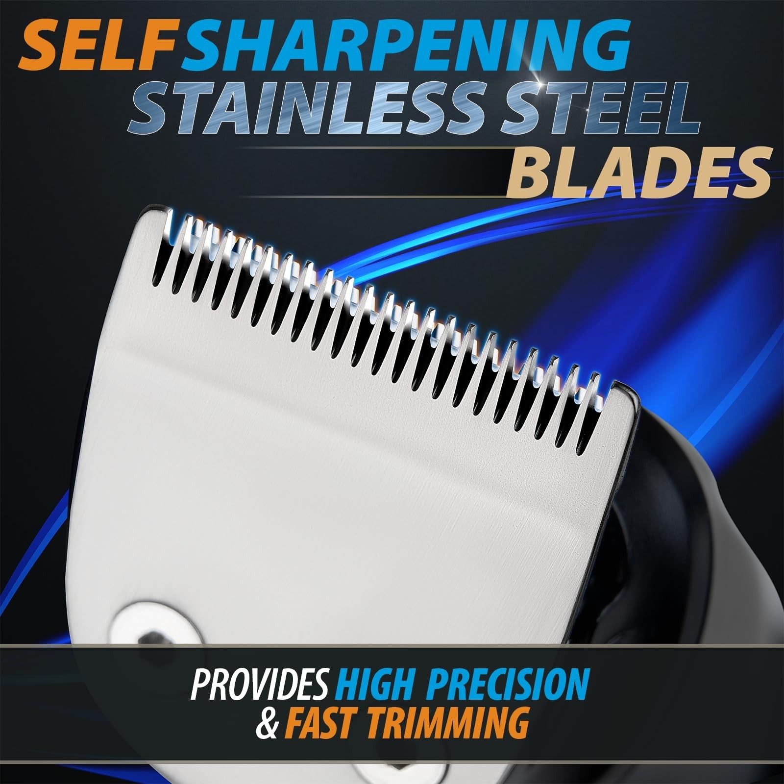 OLOV For Man beard trimmer and grooming kit with multiple attachments, scissors, and combs for men's hair and beard grooming.