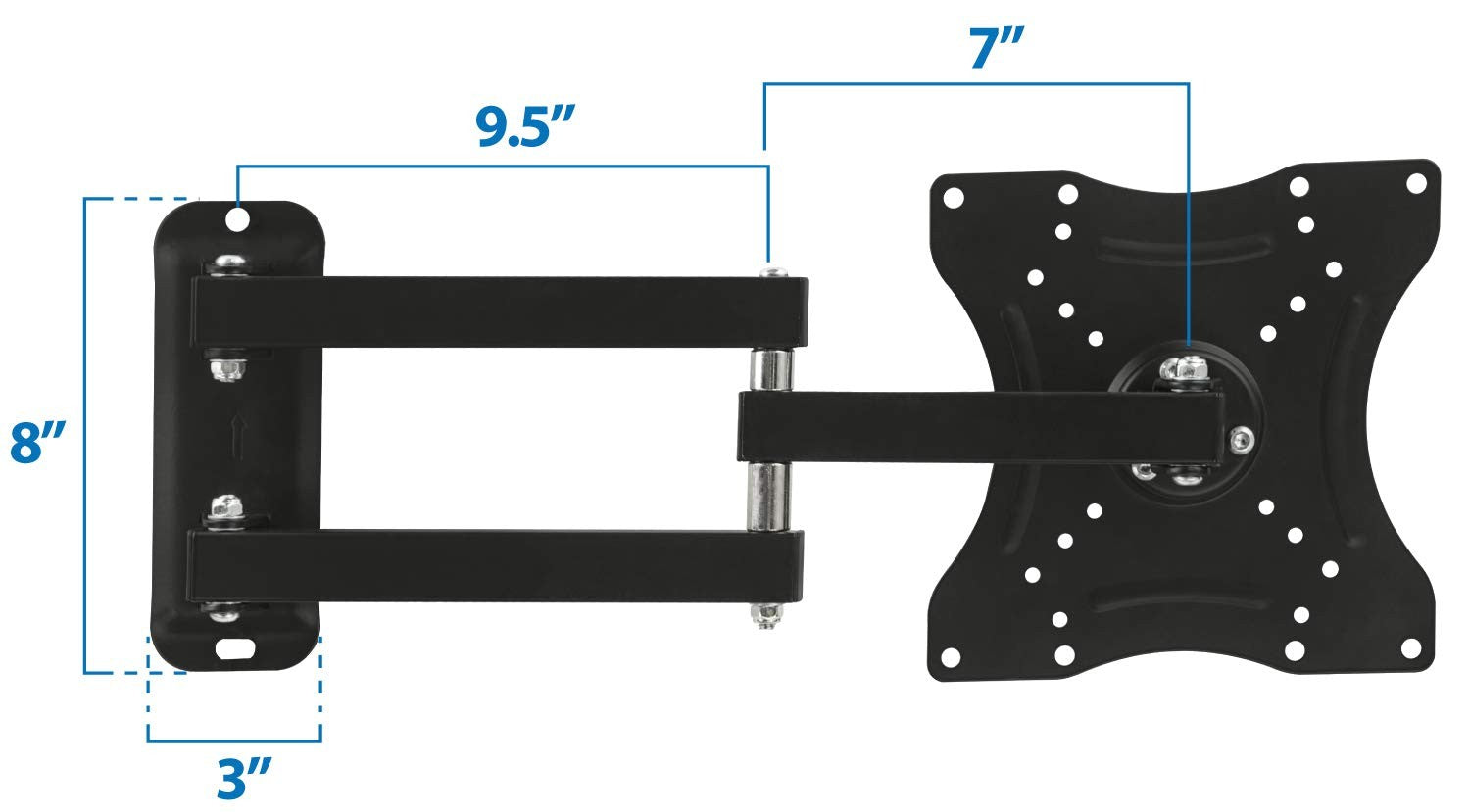 Mount-It! full motion TV wall mount bracket for 23-55 inch LCD and LED 4K TVs with swivel and tilt functionality.