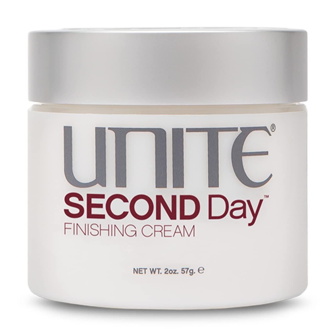 UNITE Hair Second Day Texturizing Finishing Cream tube showing product packaging and branding, ideal for creating effortless, lived-in hairstyles.