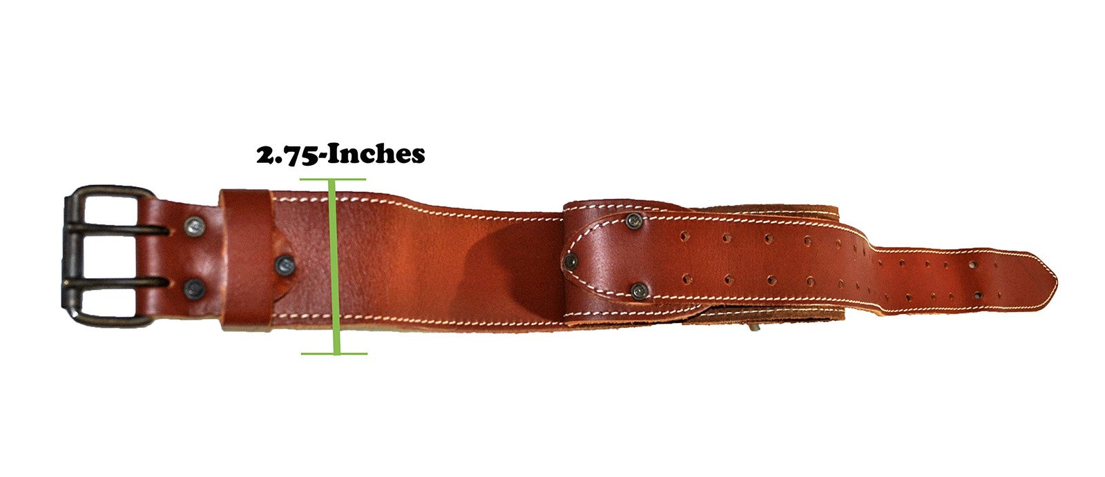 Custom Leathercraft 21448 pro framer's tool belt with 15 pockets, featuring durable leather and multiple compartments for tools.