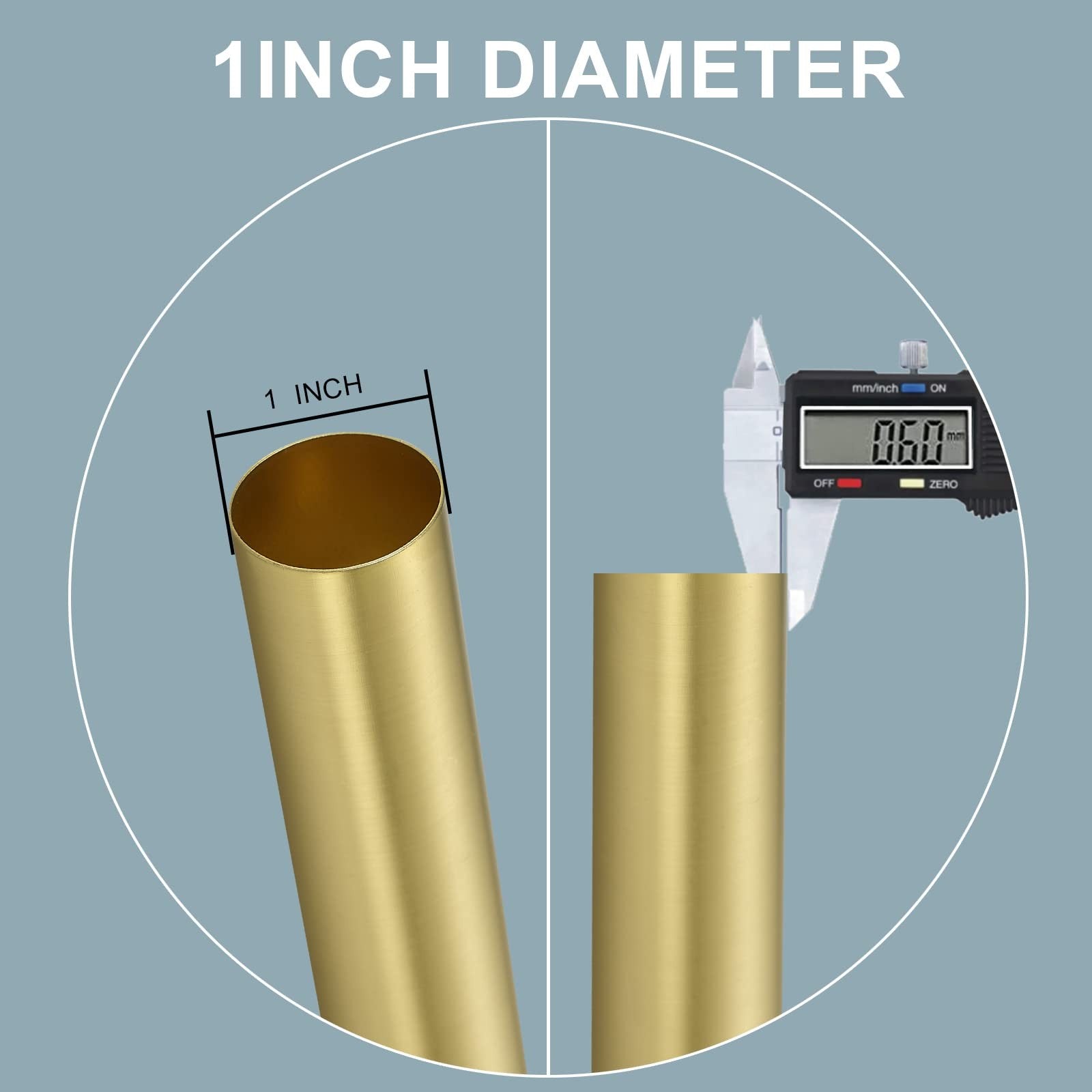 Lwiiom Brass Double Blackout Curtain Rod 36-72 inches with 1-inch front, shown installed with curtains in a modern living room.