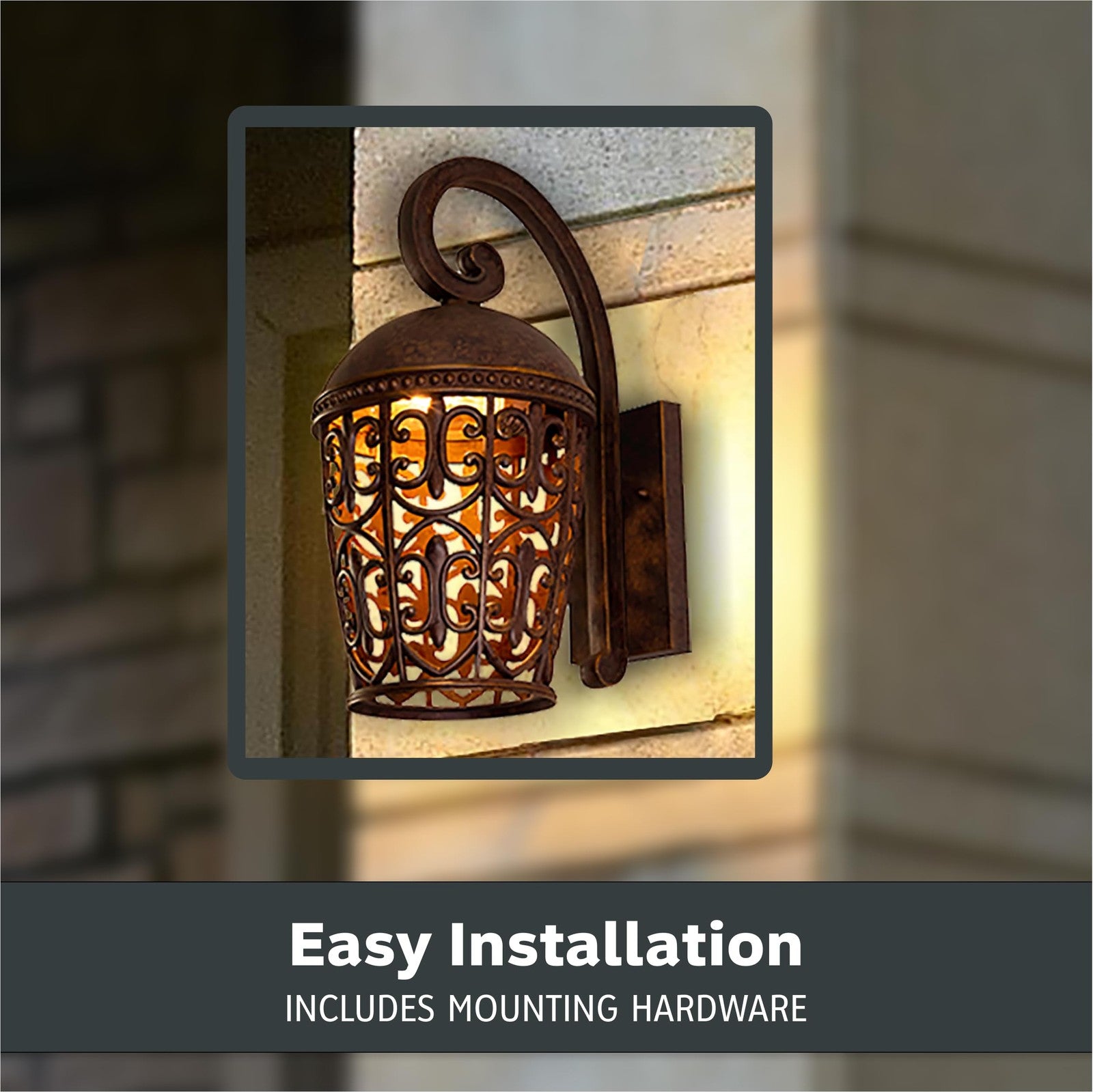 Outdoor wall light fixture by Designers Fountain, Amherst style, 17.75 inches tall, exterior lighting for porch or patio.
