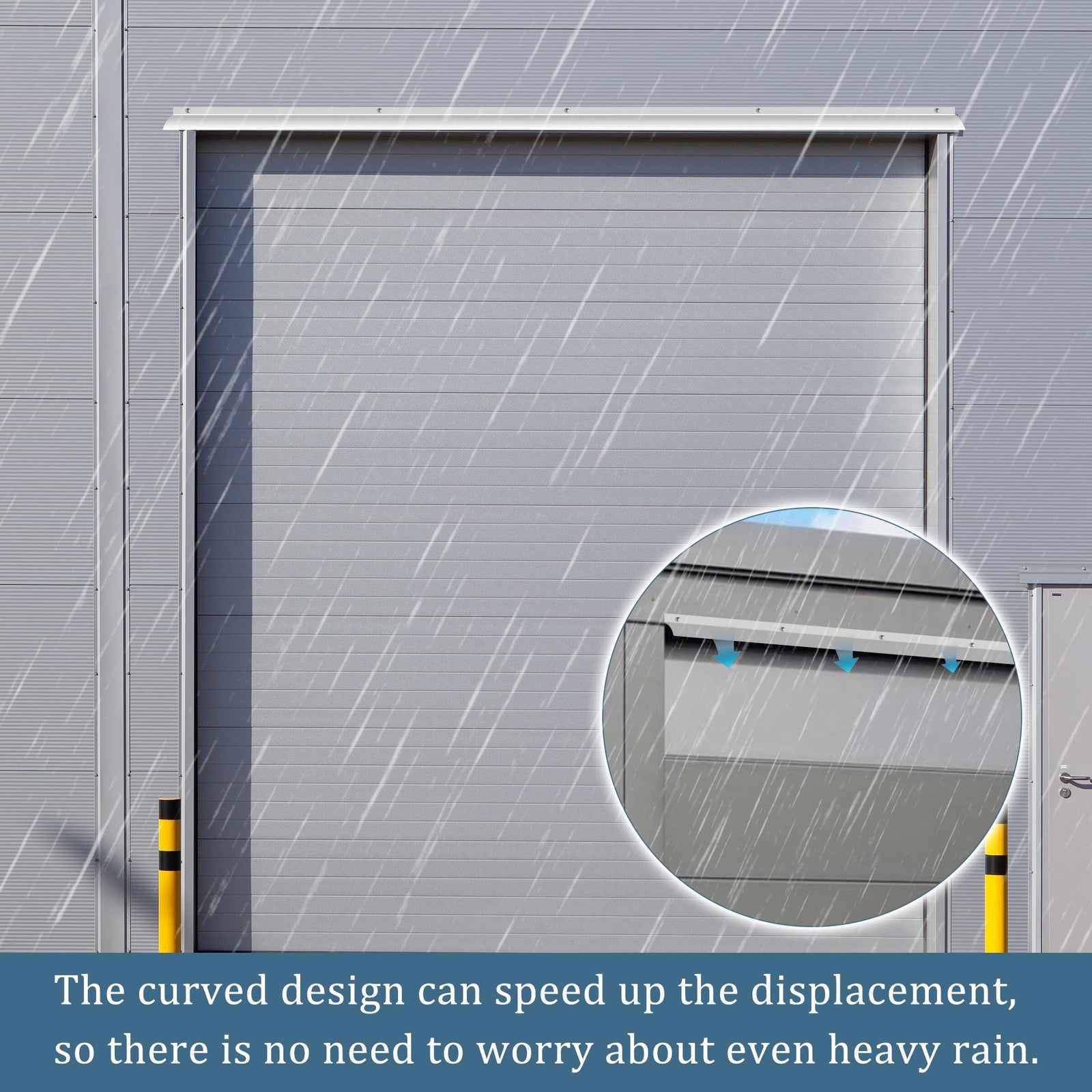 Pair of 51-inch anodized aluminum door drip caps by SFNSM, weatherproof rain guard edge weatherstrips for exterior doors.