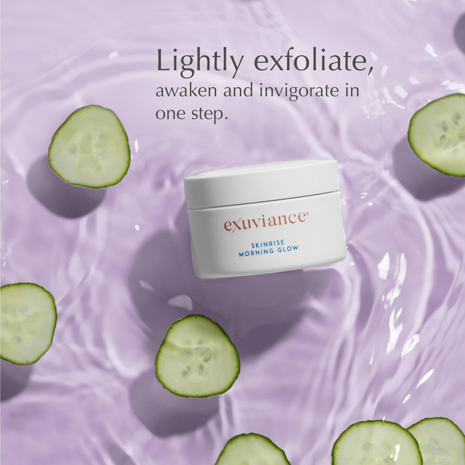 EXUVIANCE SkinRise Morning Glow anti-aging facial toning pads with gentle exfoliation for revitalized skin.