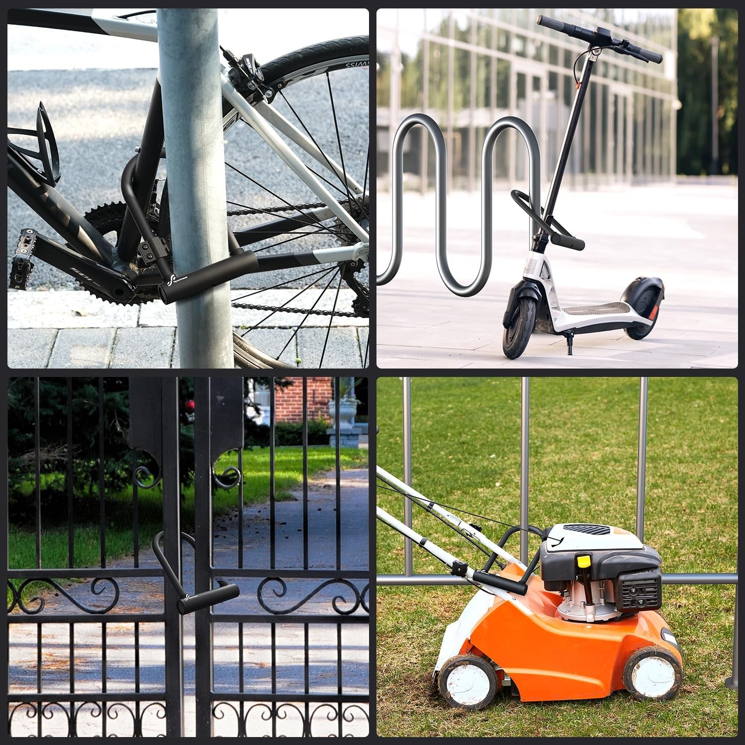 Sportneer heavy-duty 18mm shackle U lock for bicycles, featuring a secure anti-theft design and three keys.