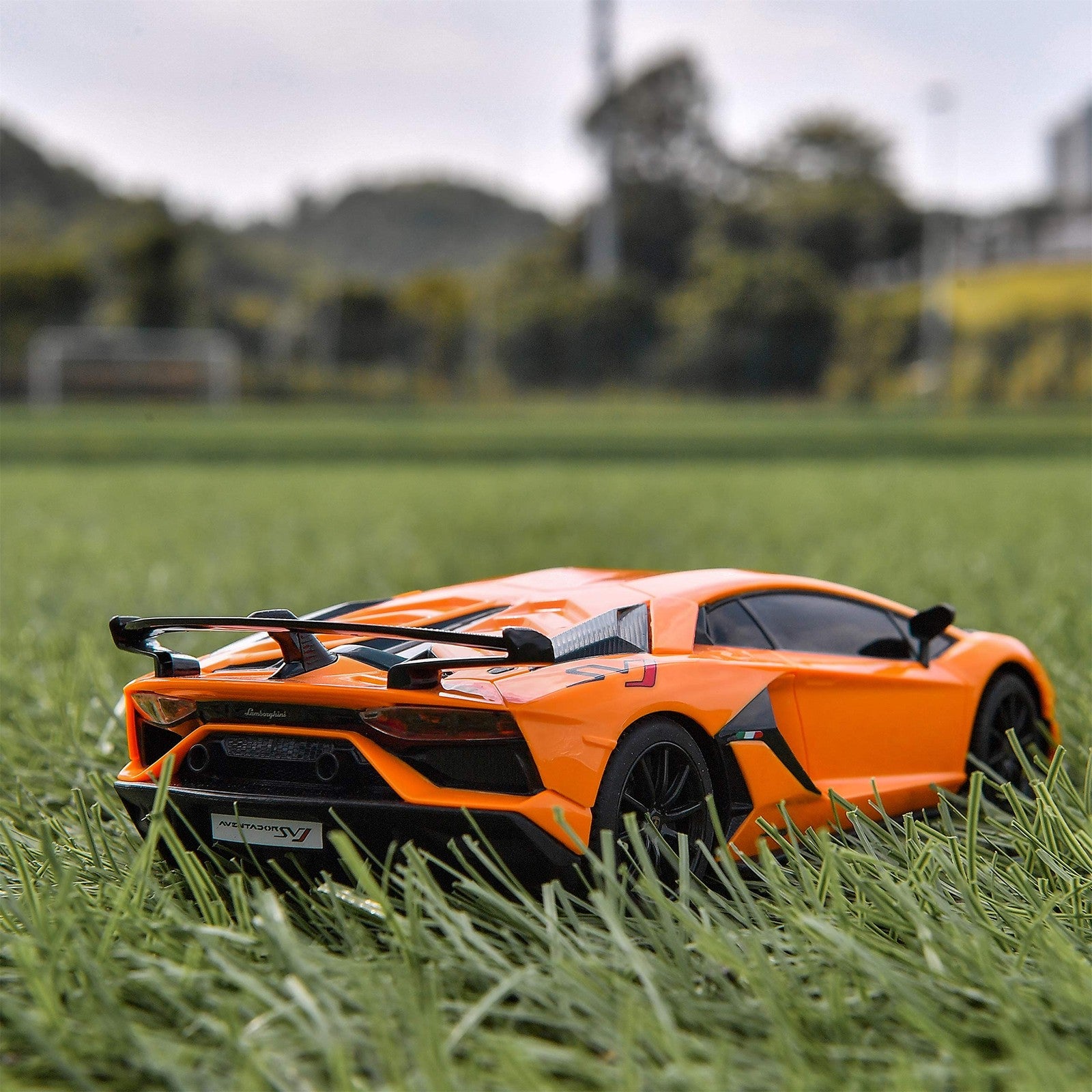 BEZGAR RC 124 Lamborghini toy car for kids, detailed remote control Lamborghini model with sleek yellow exterior and realistic features.