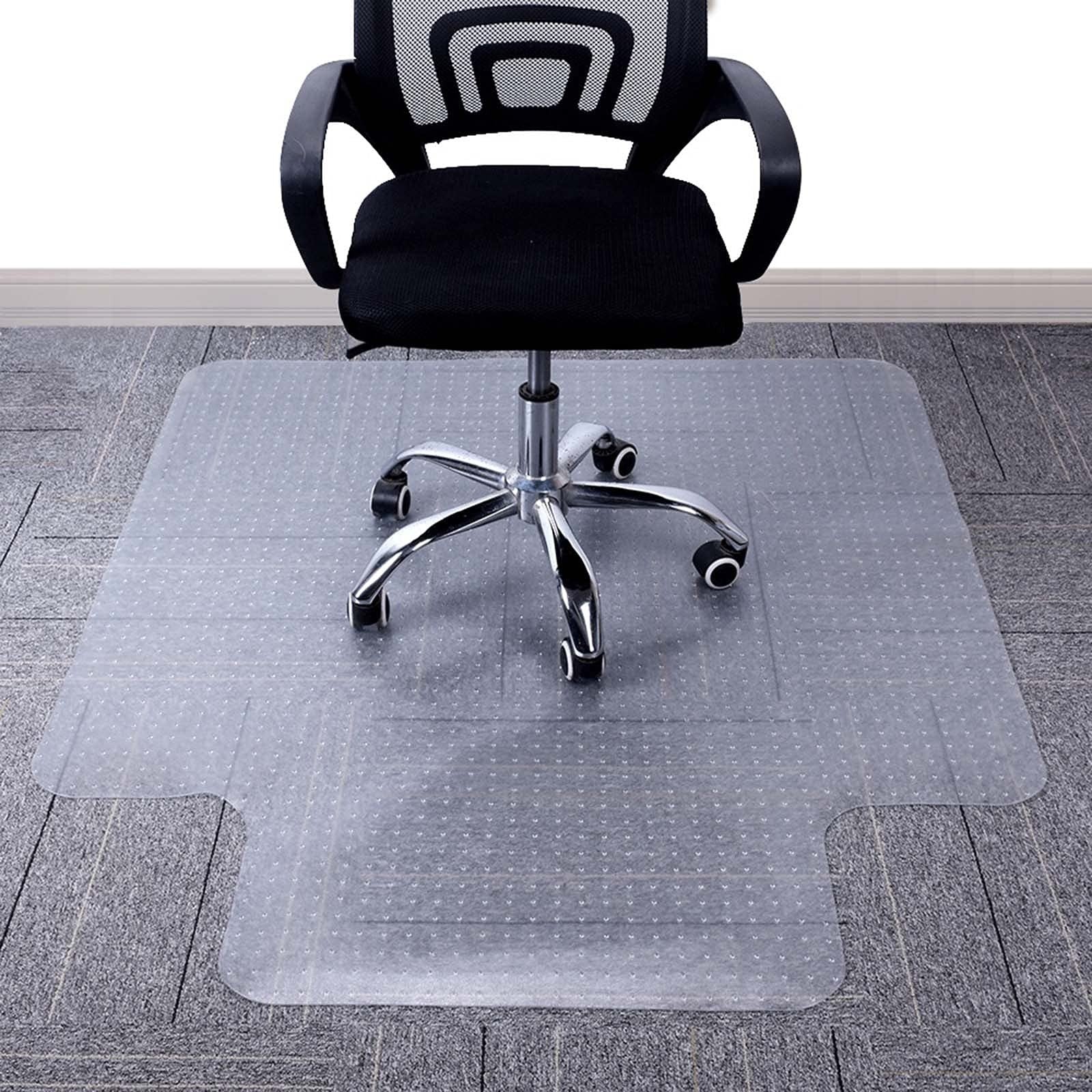 AiBOB chair mat for low pile carpet floors, 53 x 45 inches, flat design without curling, suitable for office or home use.