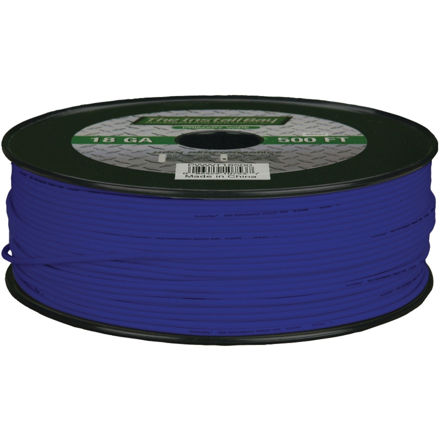 InstallBay copper primary wire, 18 gauge blue electrical wire spool, 500ft length, lightweight and flexible for automotive wiring projects.