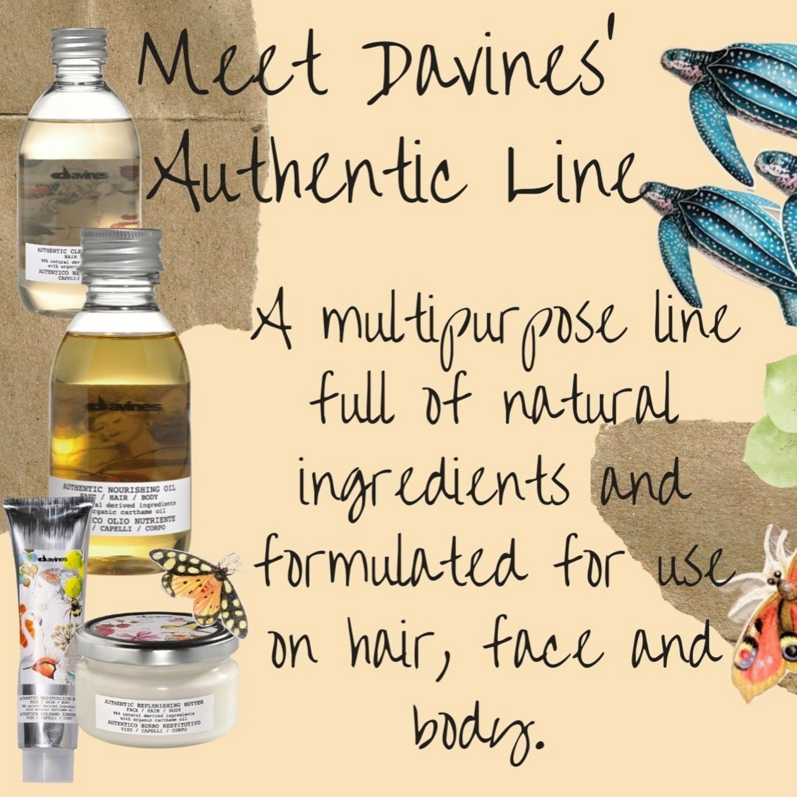 Davines Authentic Moisturizing Balm in a jar, multi-functional conditioner for face and hair, with a creamy texture and natural ingredients.
