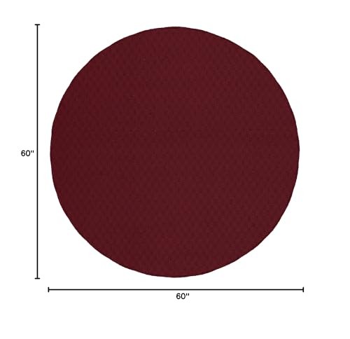 Garland Rug Town Square Chili Pepper Red 5-foot round non-slip area rug with a vibrant red chili pepper pattern for living spaces.