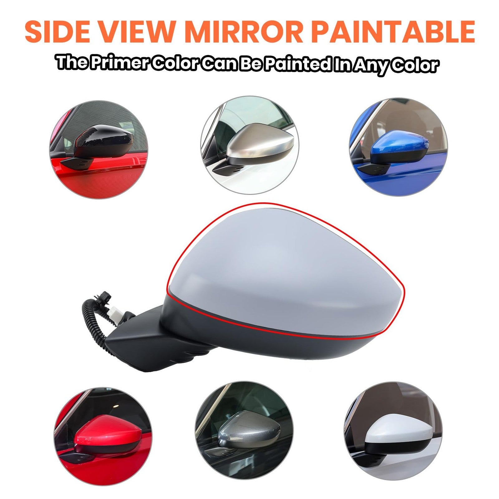 MOFOAP left driver side mirror for 2022-2023 Honda Civic Sedan and Hatchback, showing the mirror assembly and mounting details.