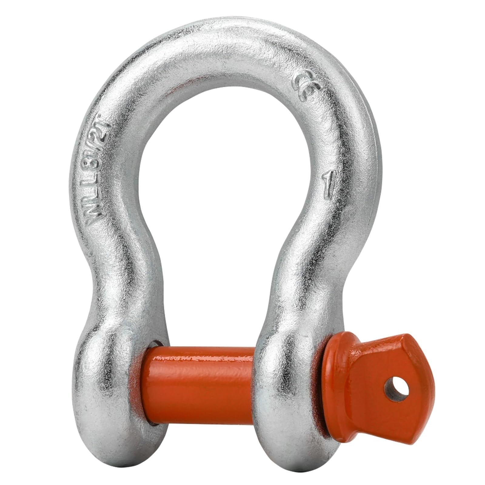 Leero 1-inch D ring shackle with 8.5-ton working load limit, heavy-duty clevis shackle for industrial lifting and rigging.