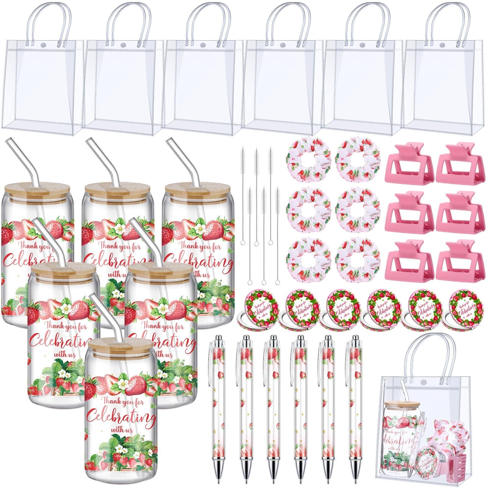 Set of six Boao baby shower game prizes tumblers with lids and straws, perfect for celebrating player winners at baby showers.