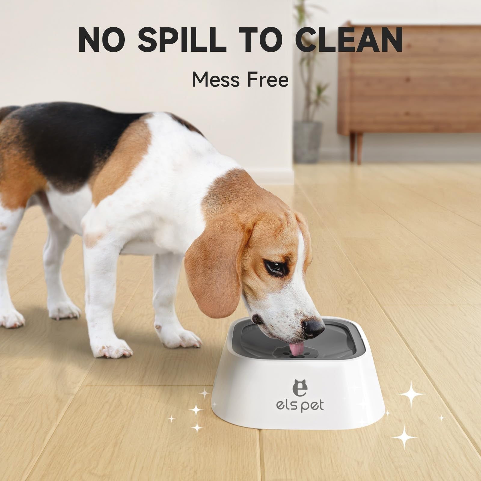 ELS PET No-Spill Travel Dog and Cat Water Bowl with 1L capacity, slow feeder and anti-splash design for pets on the go