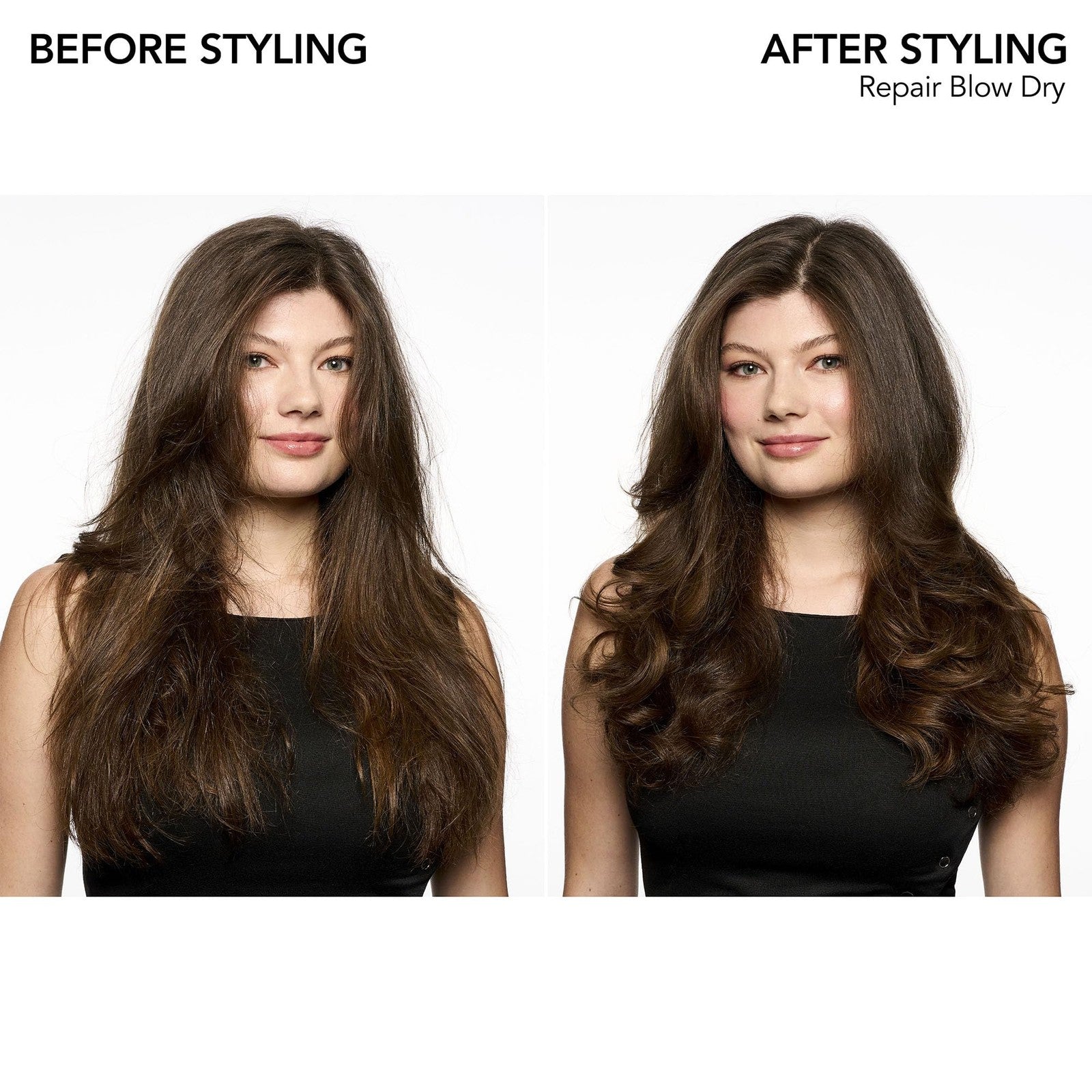 Bumble and bumble Repair Blow Dry Heat Protective Styling Cream for damaged hair in 5oz tube, shown on a hairdresser's counter.