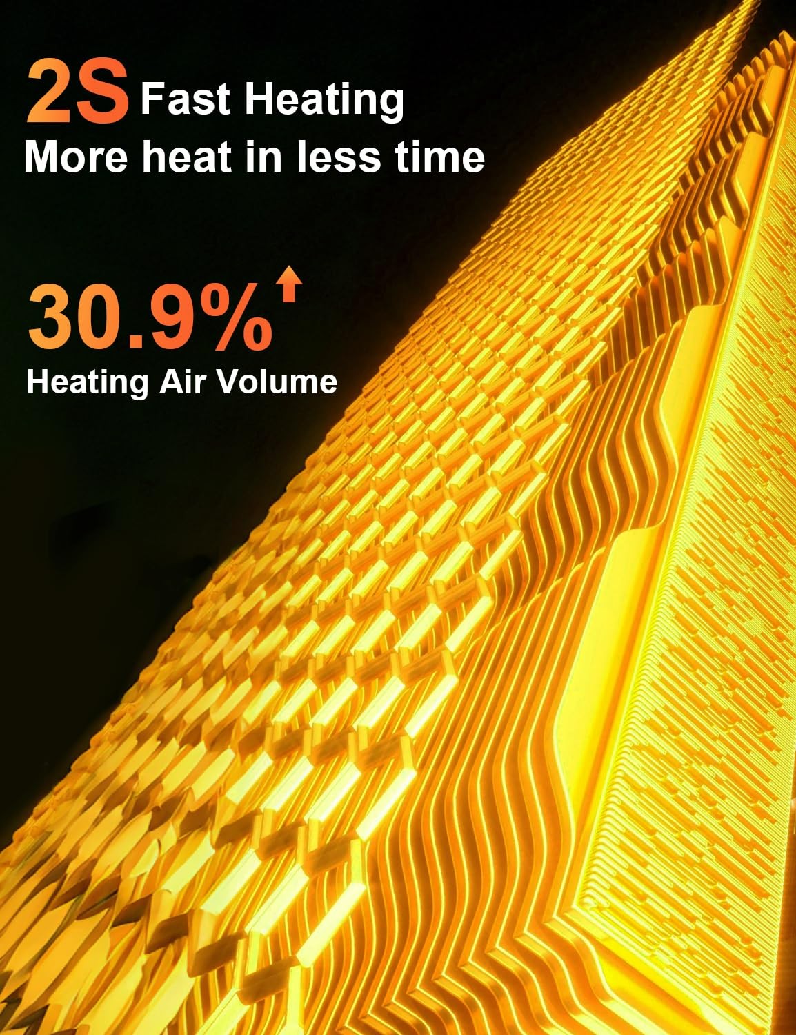 Verminget space heater for indoor use, small desktop PTC heater with fast 2-second heat, compact and efficient design