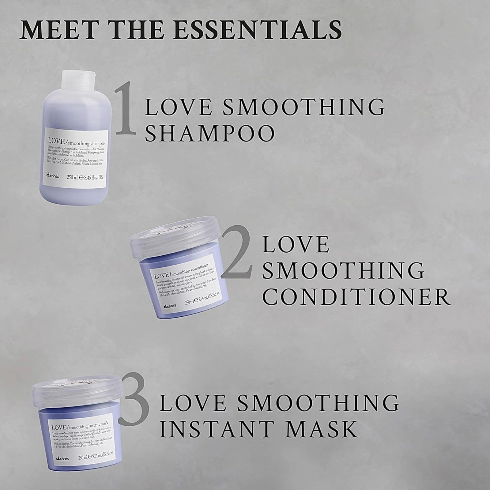 Davines LOVE Hair Smoother Leave-On Cream for frizz and unruly wavy hair, 5.07oz, with a creamy texture and natural shine.