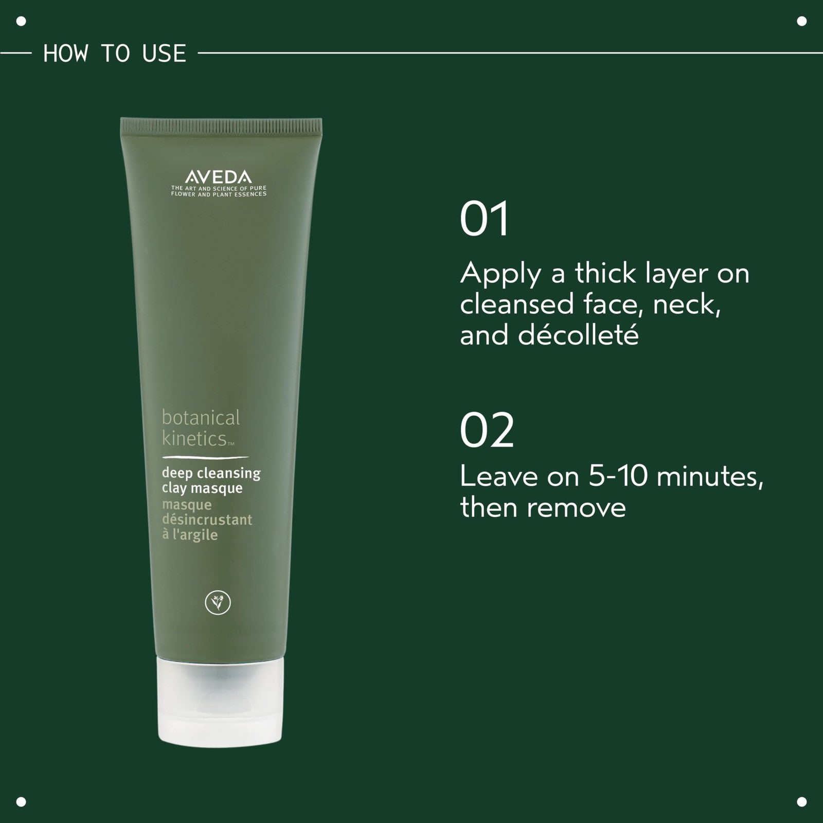 Aveda Botanical Kinetics Deep Cleansing Clay Masque in a jar, showing the clarifying masque for oily skin with botanical ingredients.