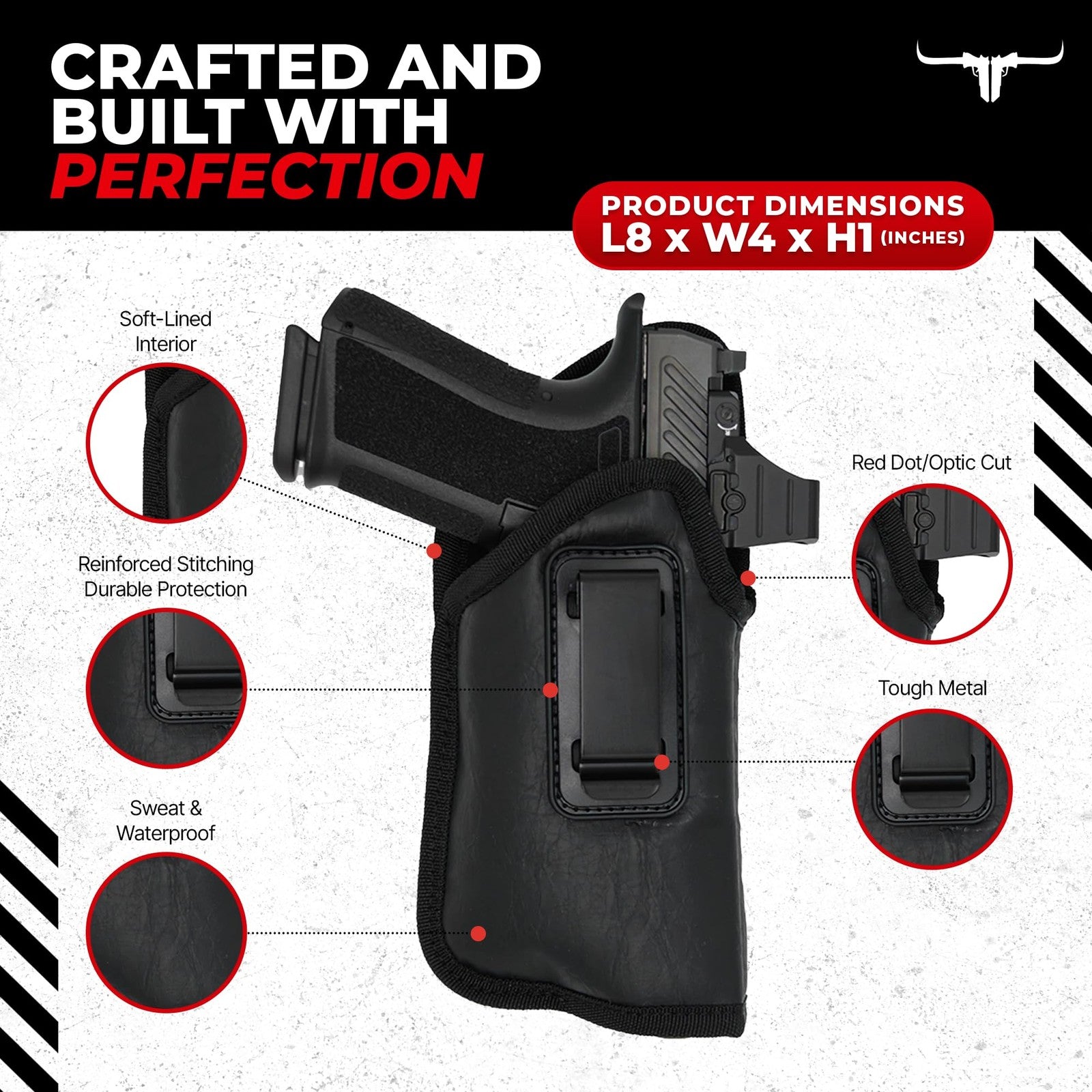 Texas Gun Holsters IWB Gun Holster bundle showing concealed inside-the-waistband carry holster for comfortable firearm concealment.