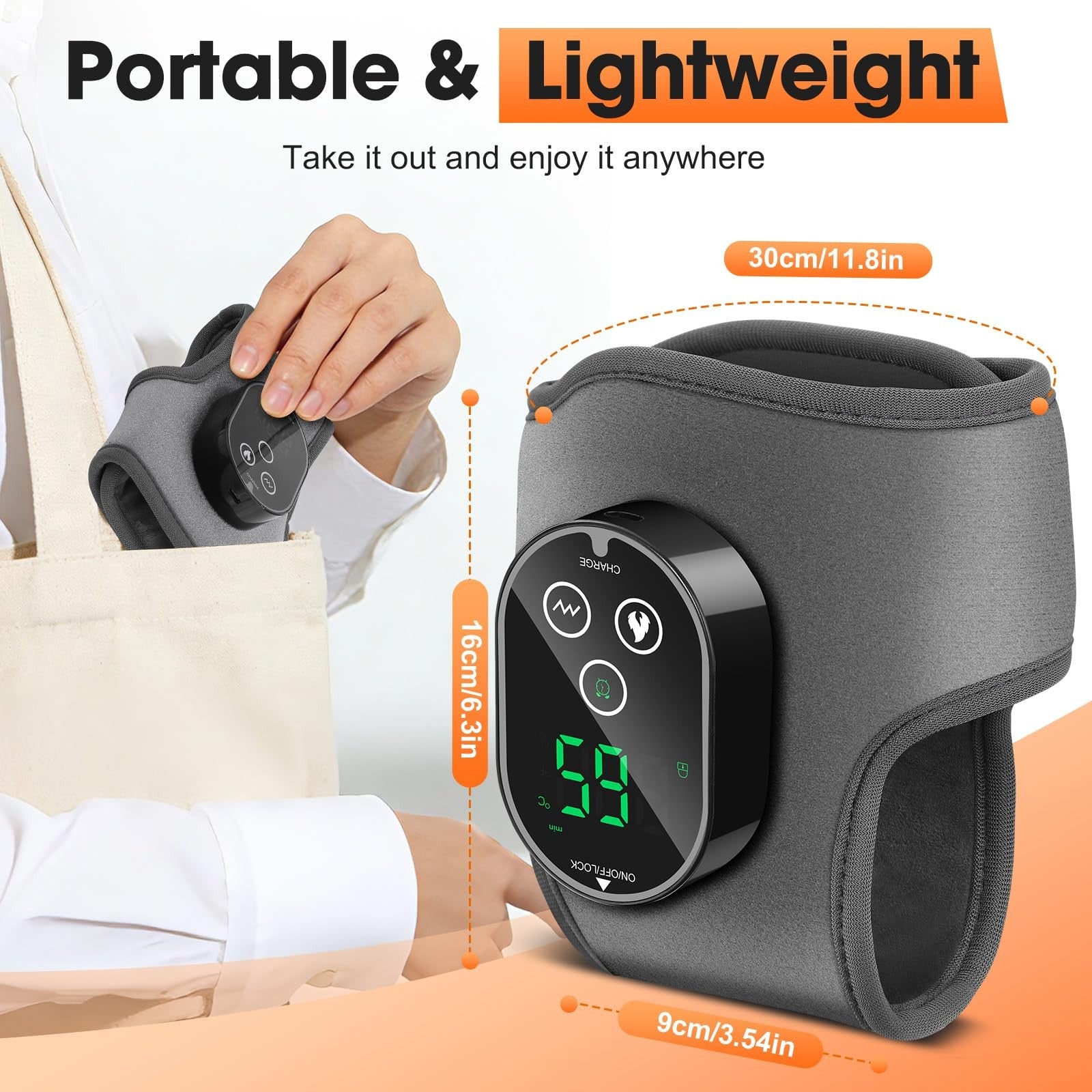 BETOLEAN foot massager for pain relief with ankle heating and foot renewal features, shown on a user's feet.