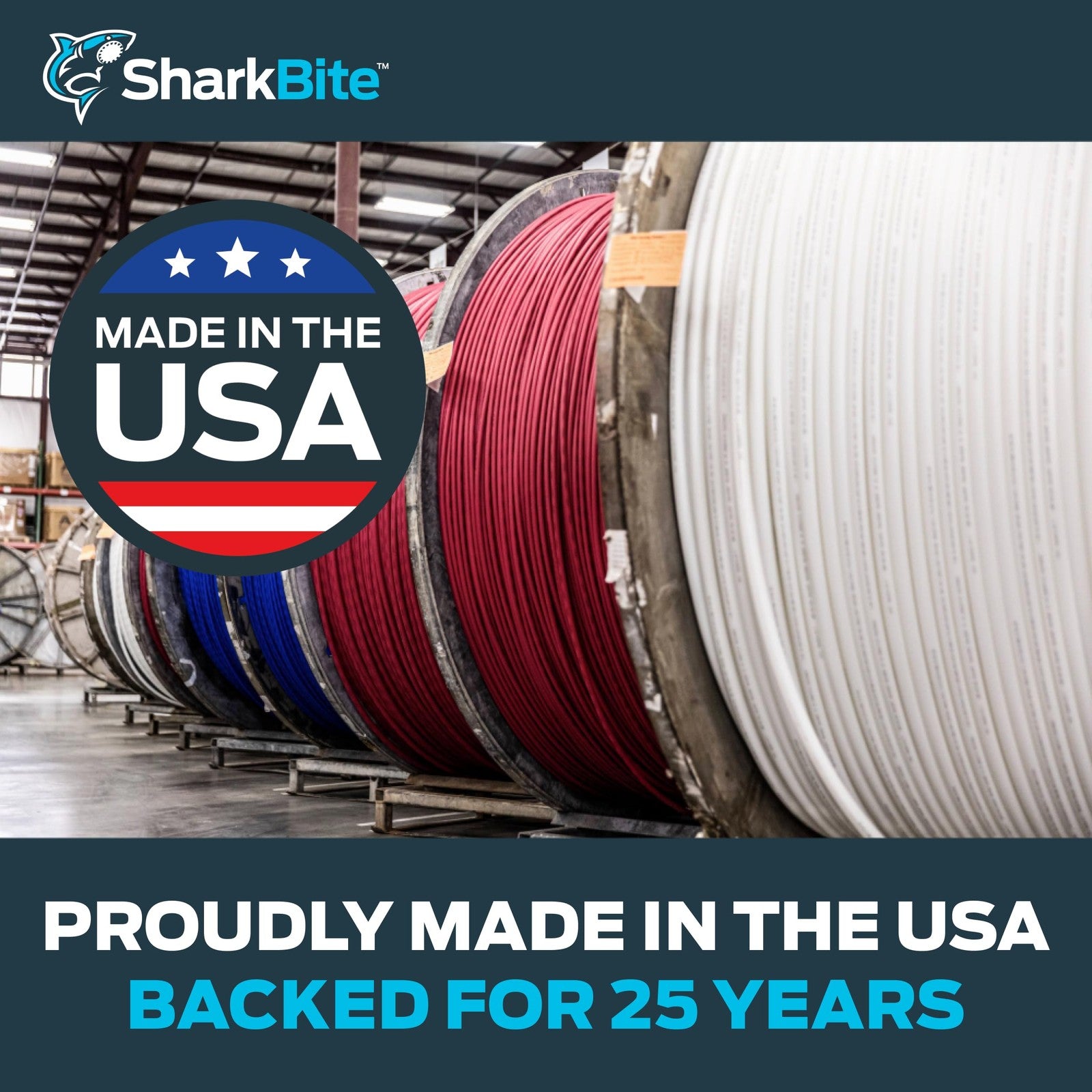 SharkBite 1-inch by 100-foot red PEX-B flexible water tubing for plumbing and water supply installations.