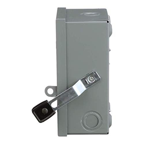 Square D Schneider Electric 30A 120/240V two-pole indoor light-duty fusible safety switch in black with handle and safety cover.