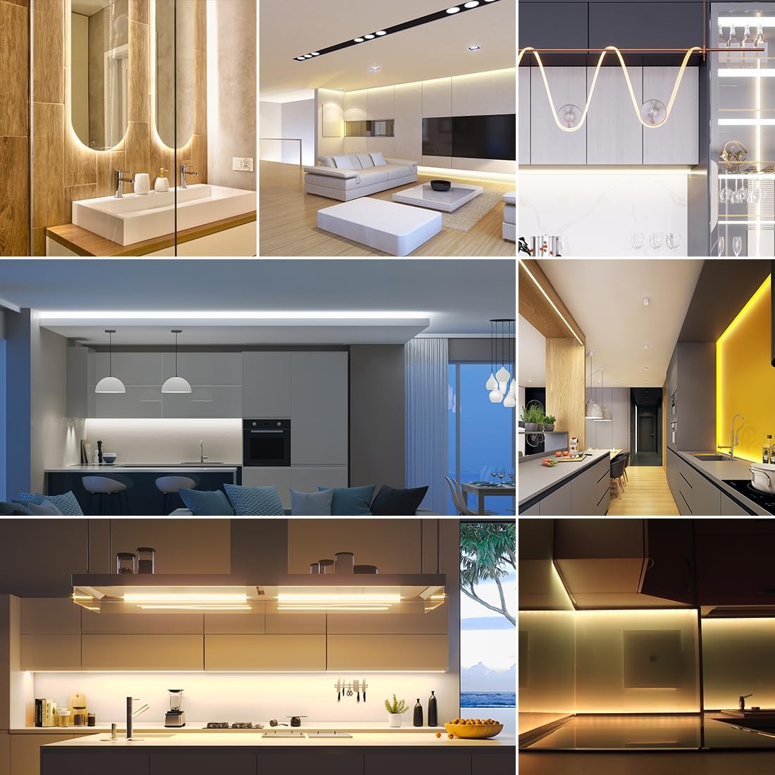 BTF-LIGHTING IP66 tunable COB LED strip, CCT adjustable 2700K-6500K, DC12V, 2x16.4ft waterproof lighting strip
